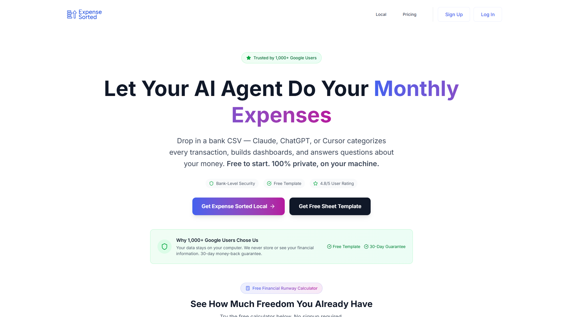 Expense Sorted product screenshot