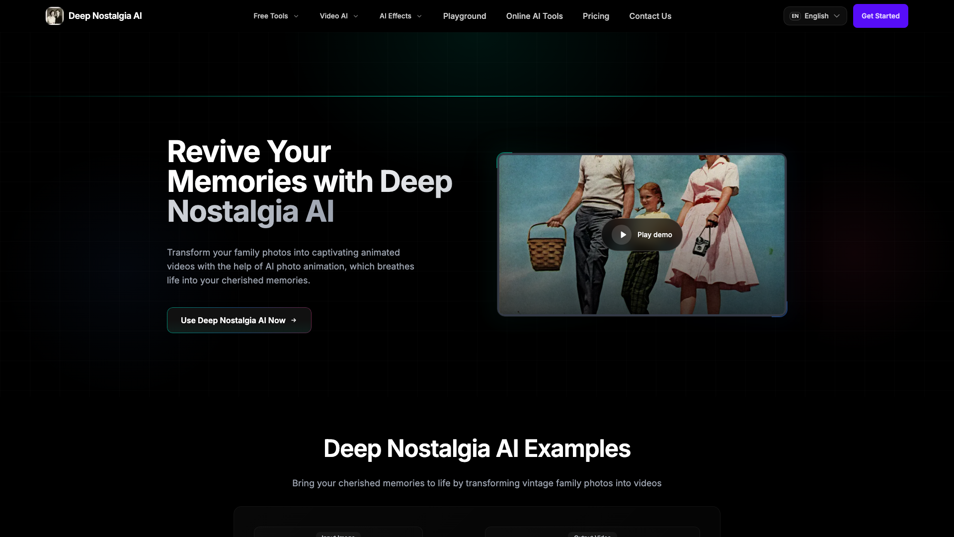 Deep Nostalgia AI product screenshot