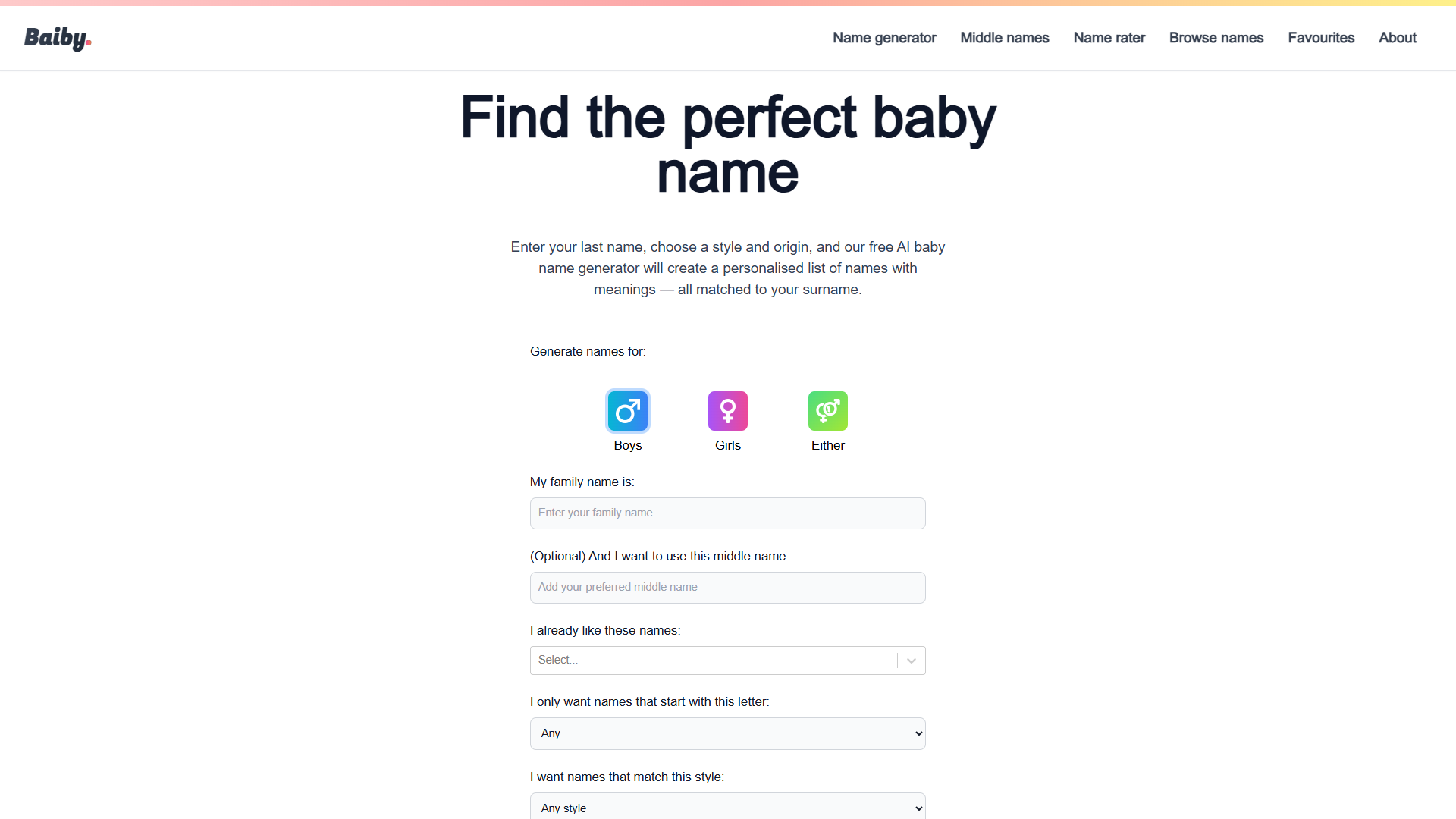 Baiby product screenshot