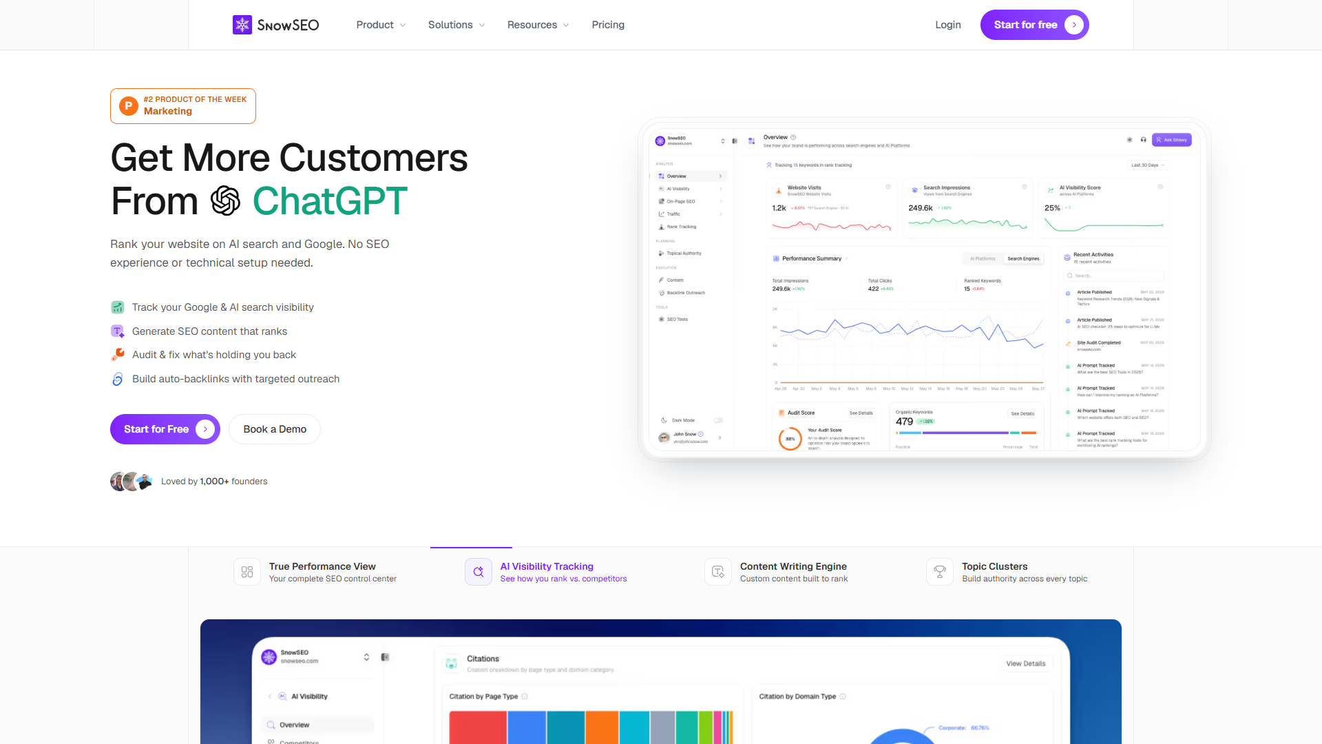 SnowSEO product screenshot