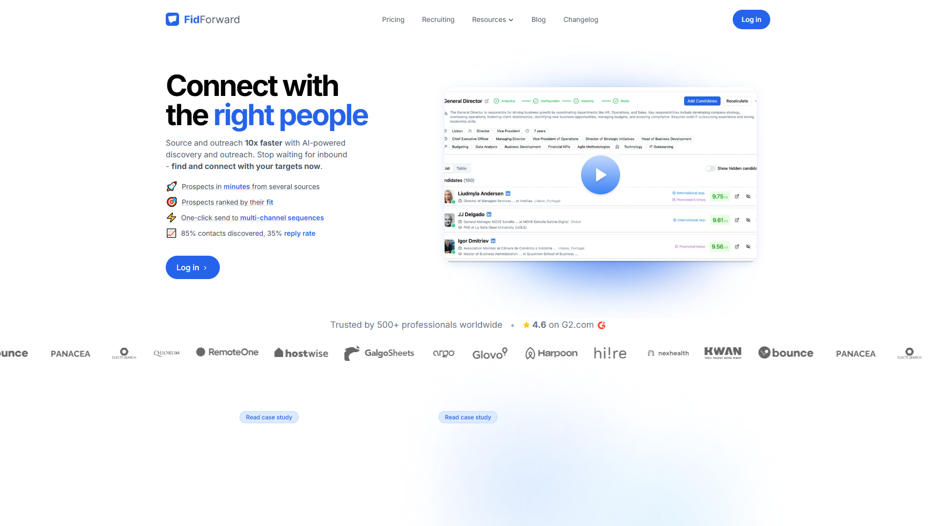 FidForward product screenshot