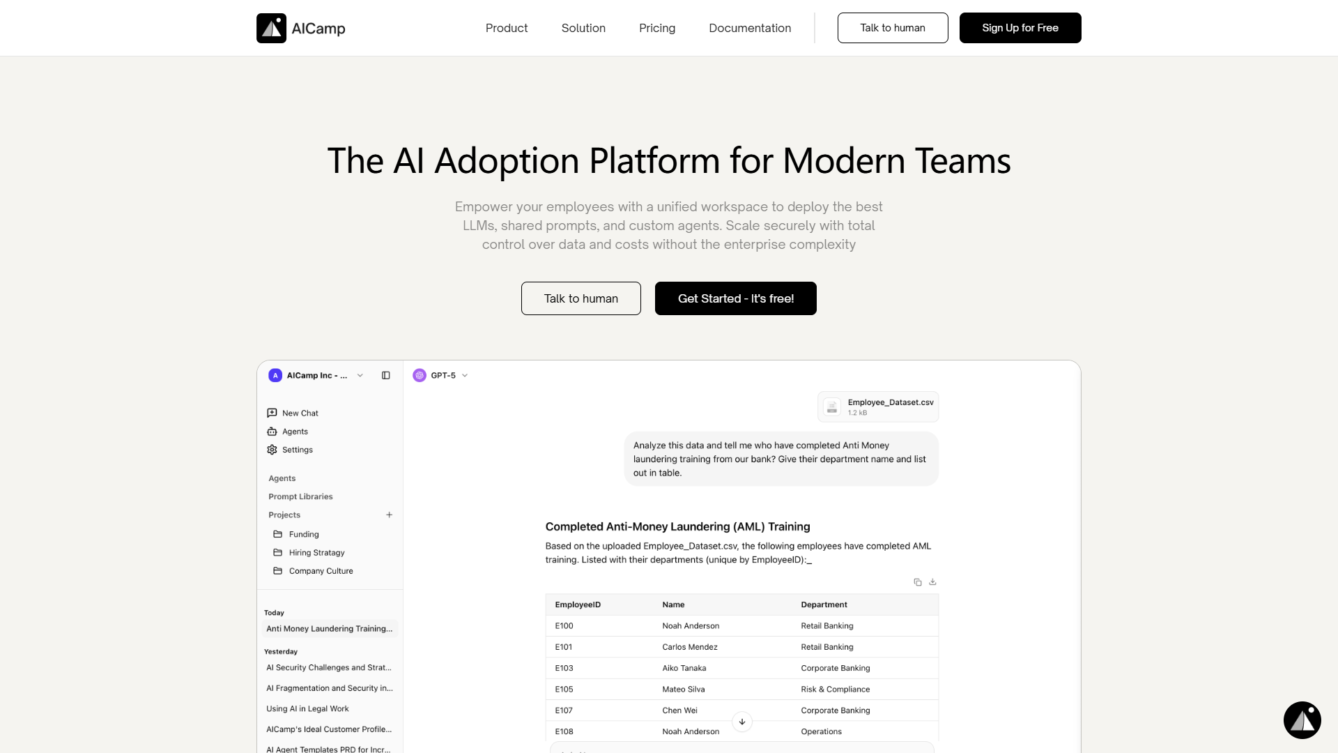 AICamp product screenshot