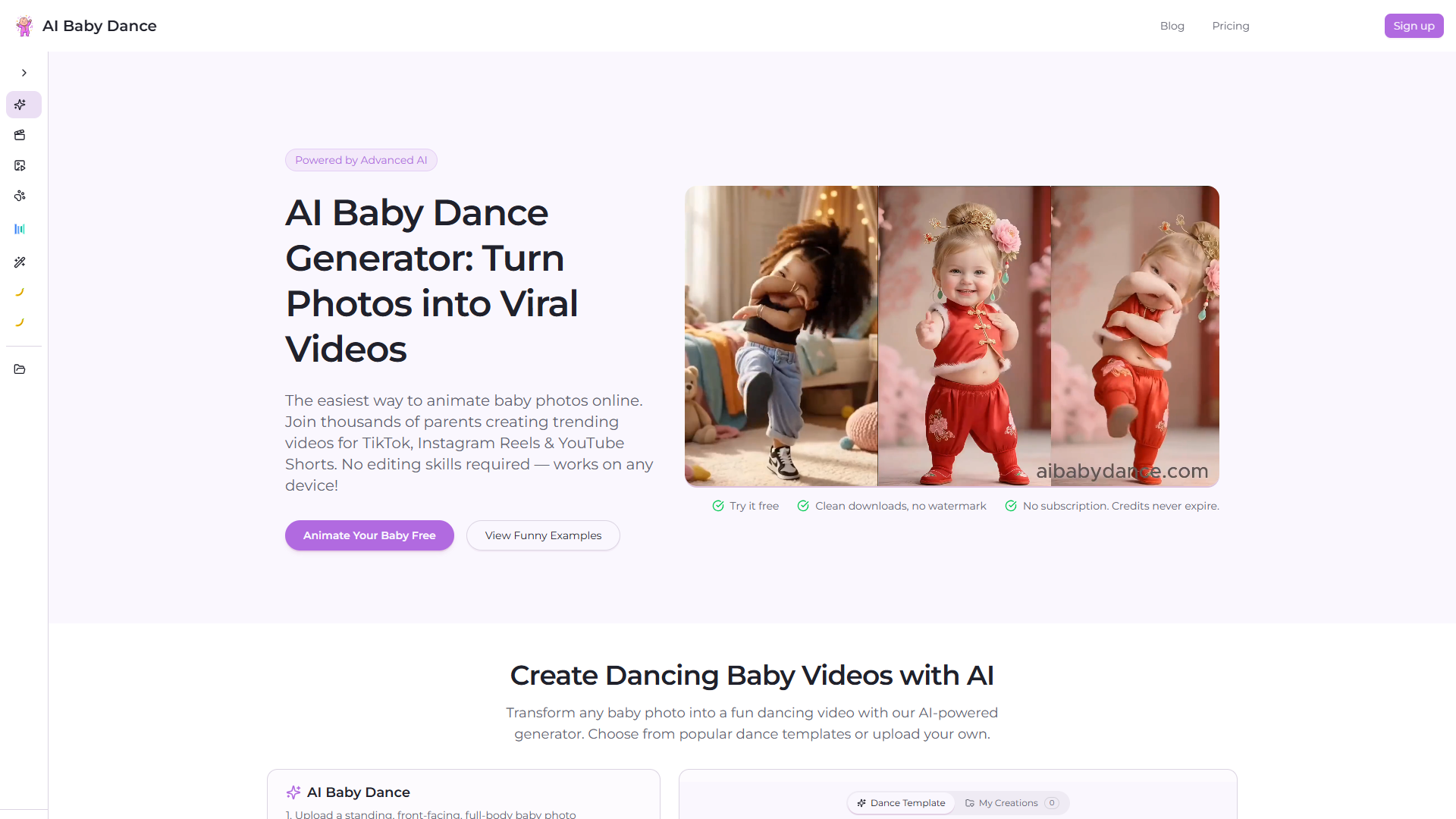 AI Baby Dance product screenshot