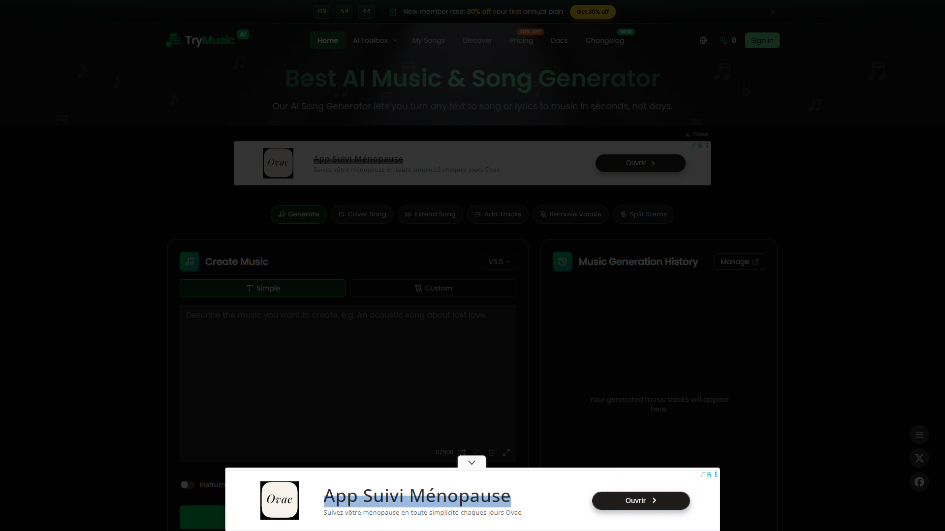 Try Music AI product screenshot