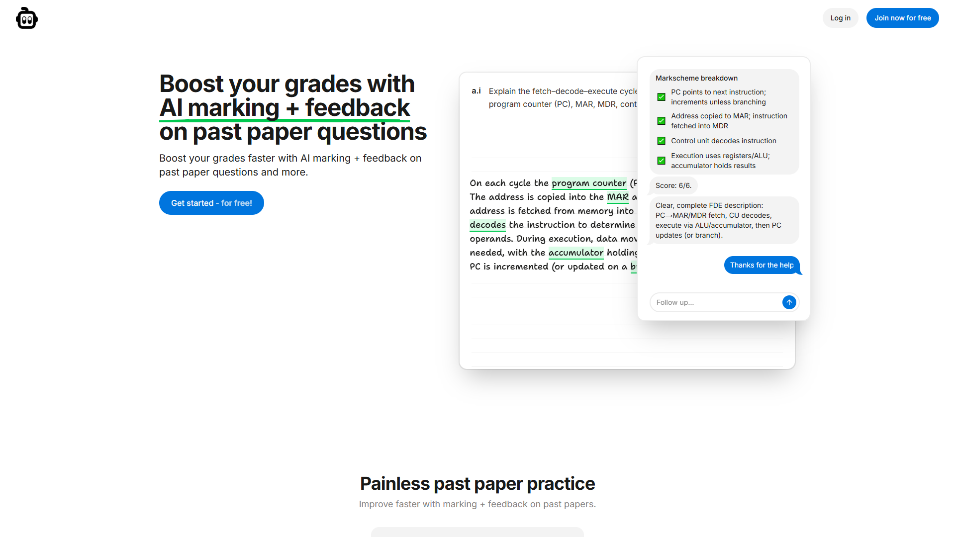 Alevels.ai product screenshot