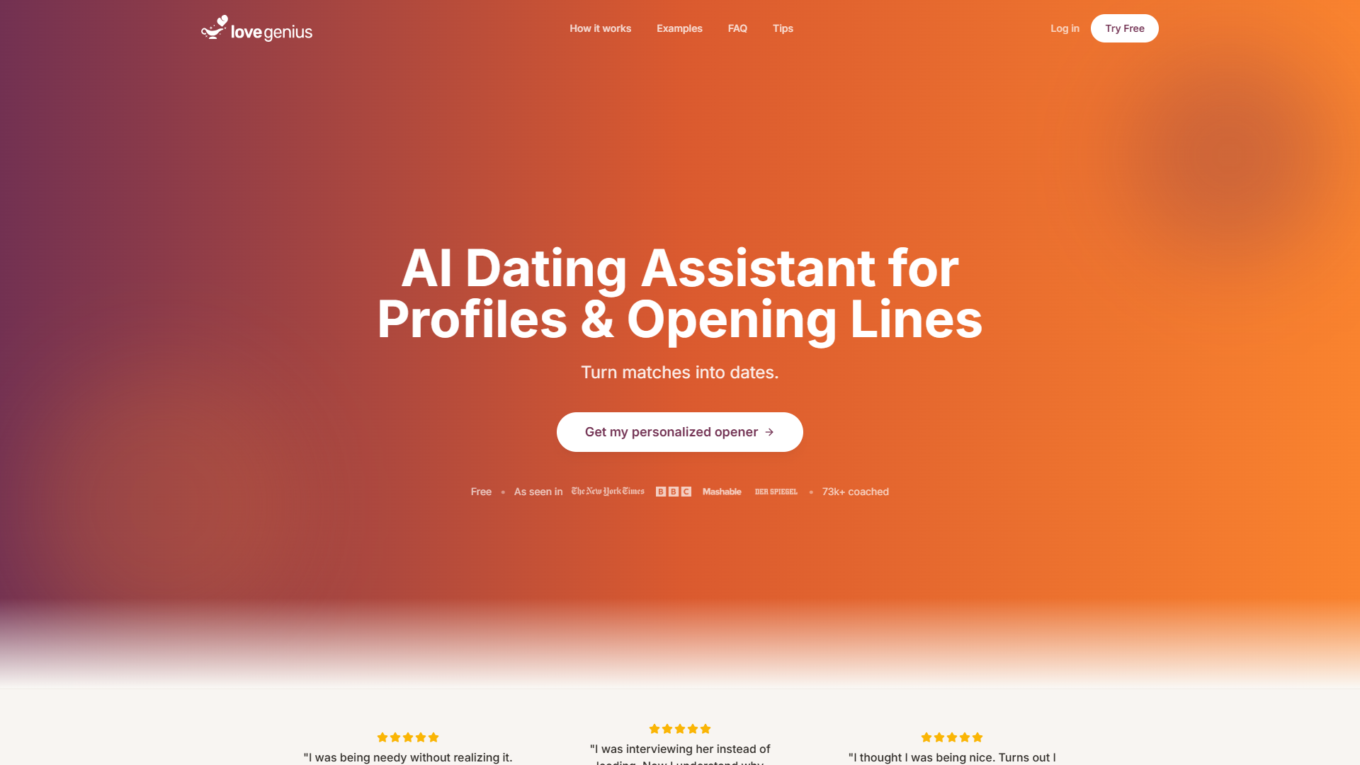 LoveGenius product screenshot