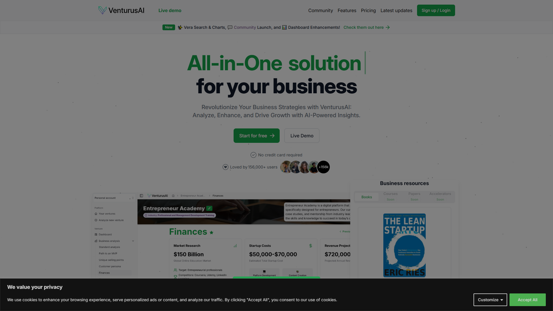 VenturusAI product screenshot