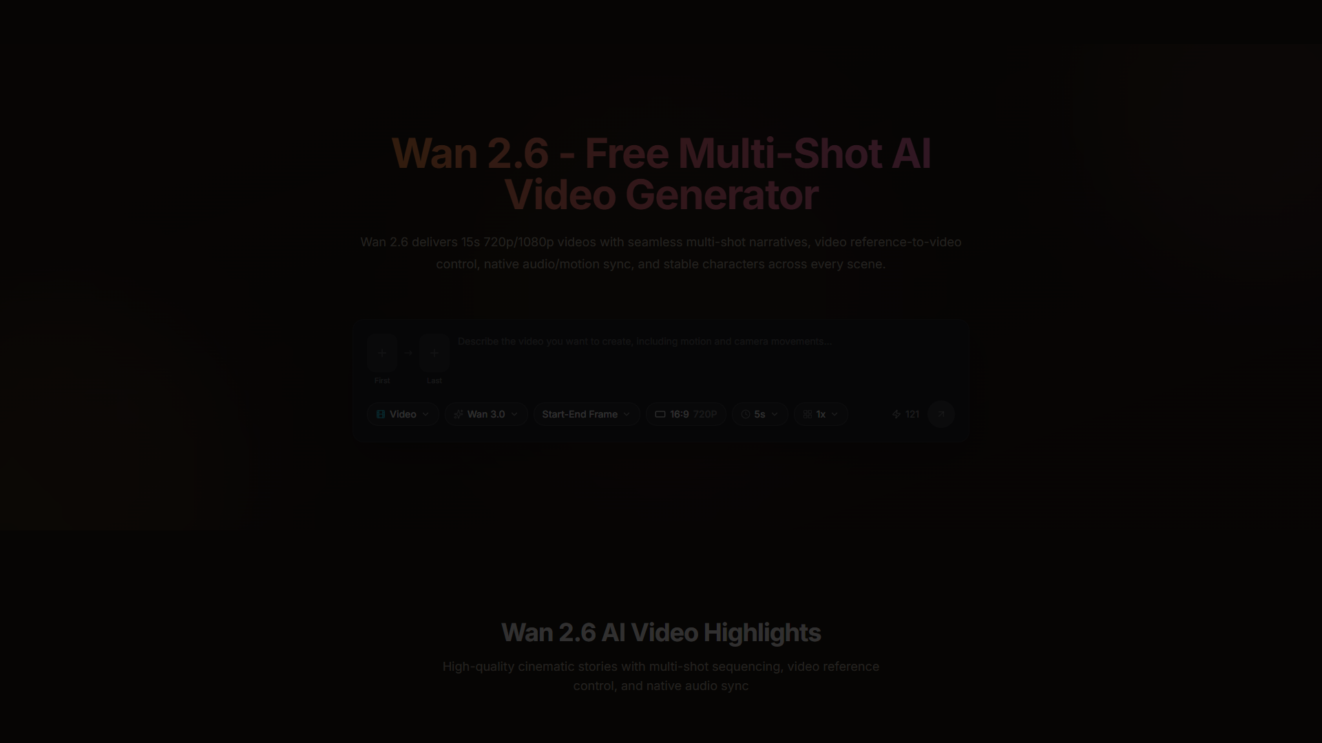 Wan 2.6 product screenshot