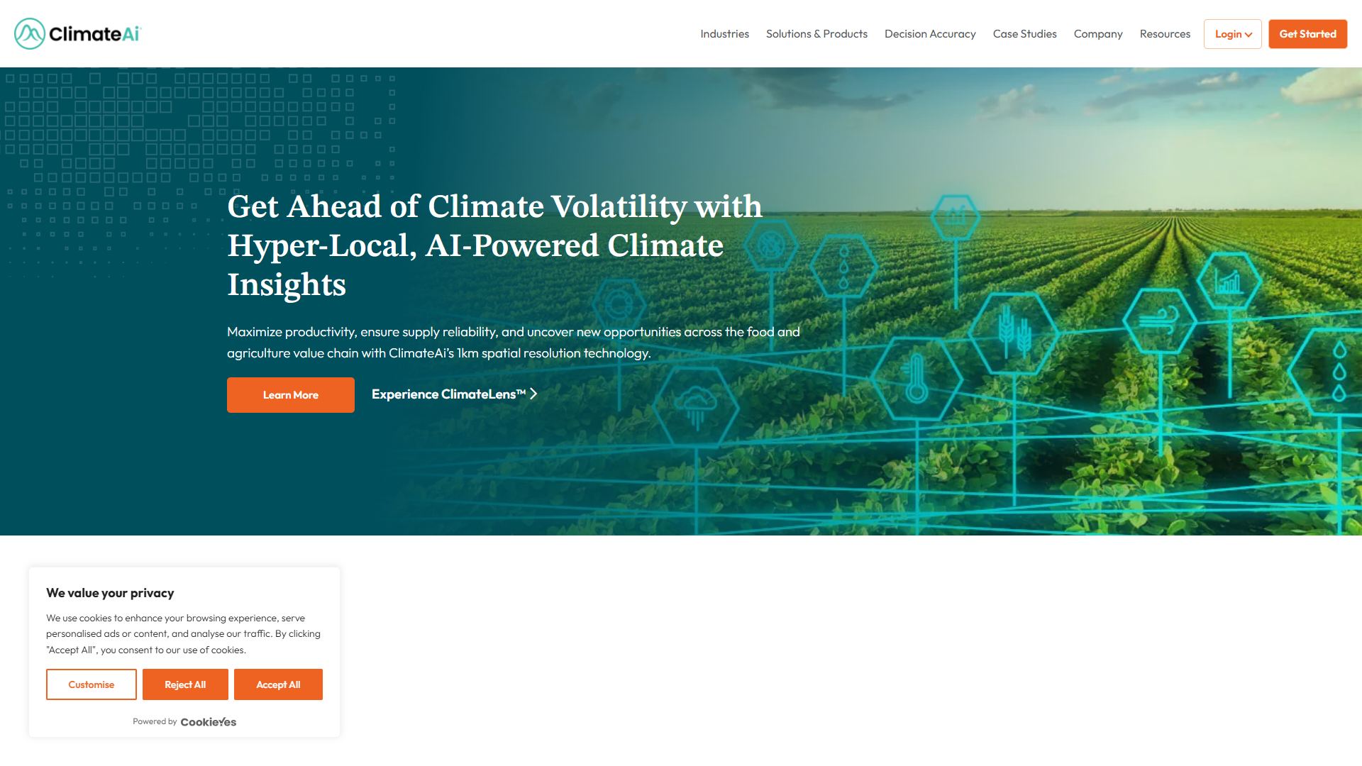ClimateAi product screenshot