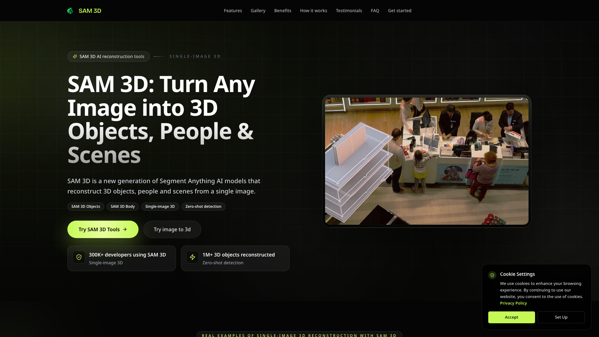 SAM 3D product screenshot