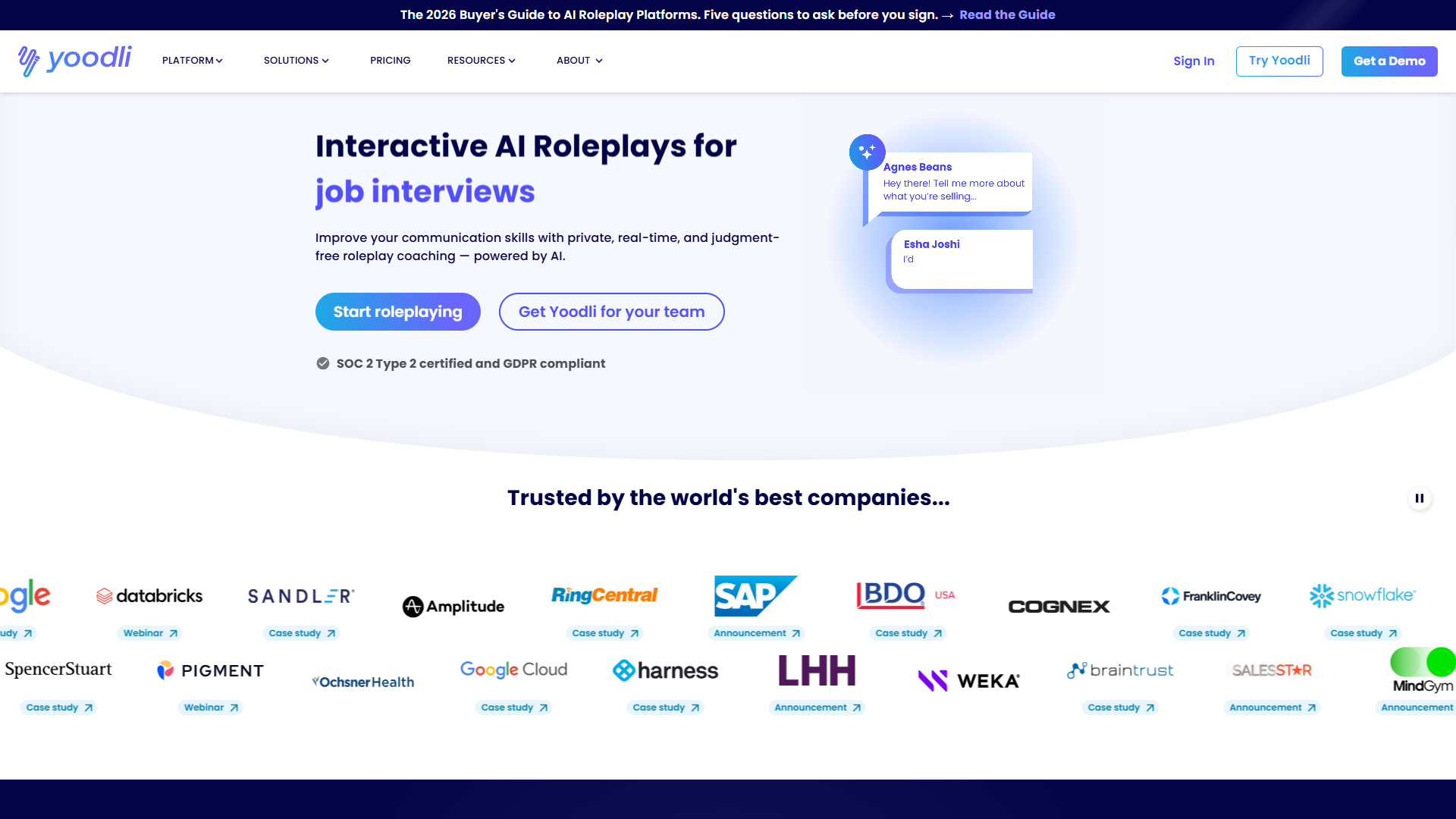 Yoodli product screenshot