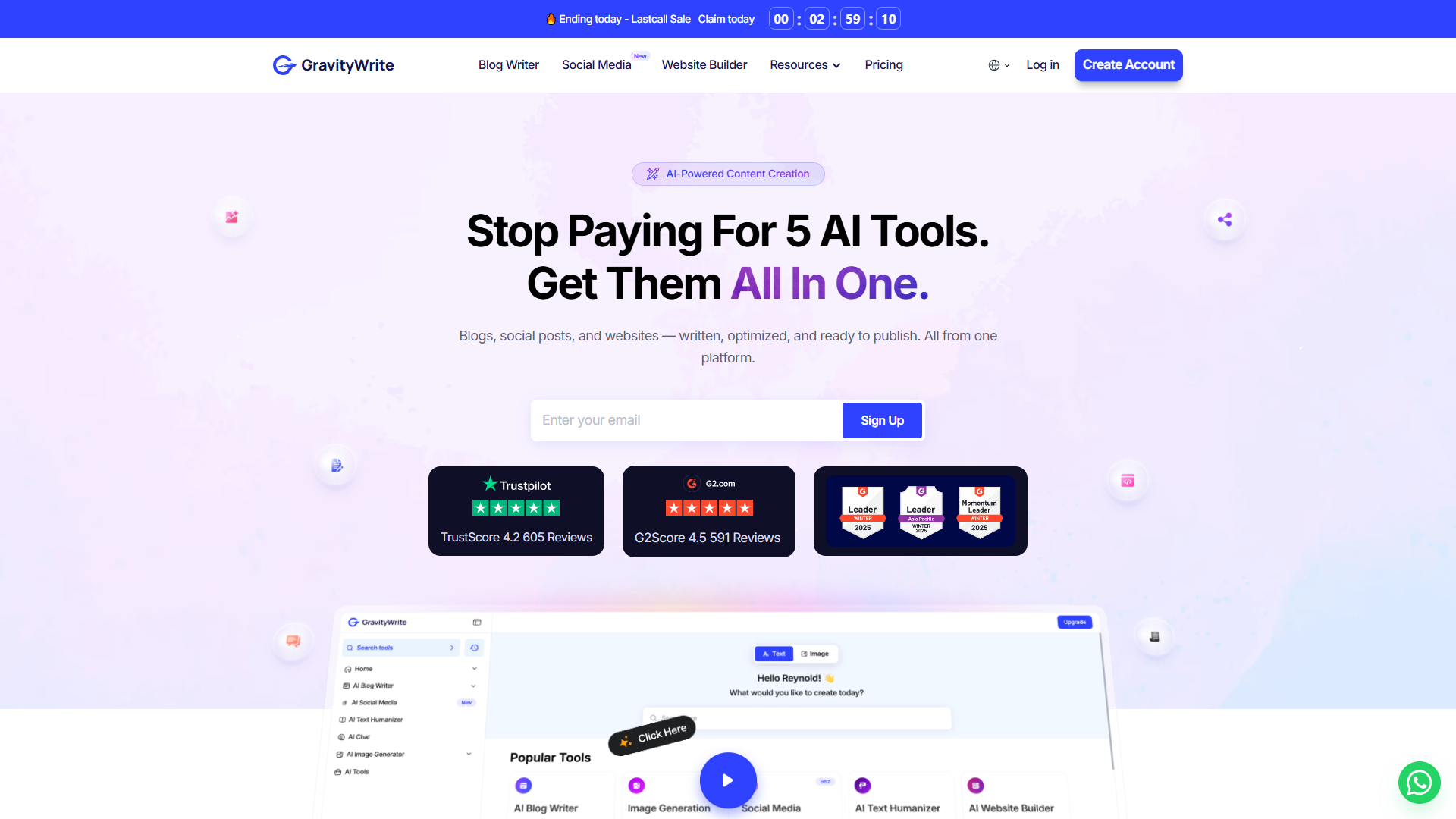 GravityWrite product screenshot