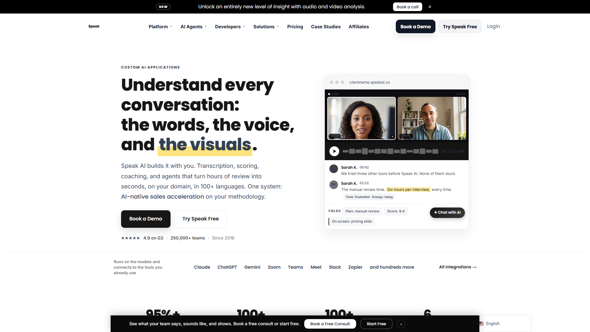 Speak AI product screenshot
