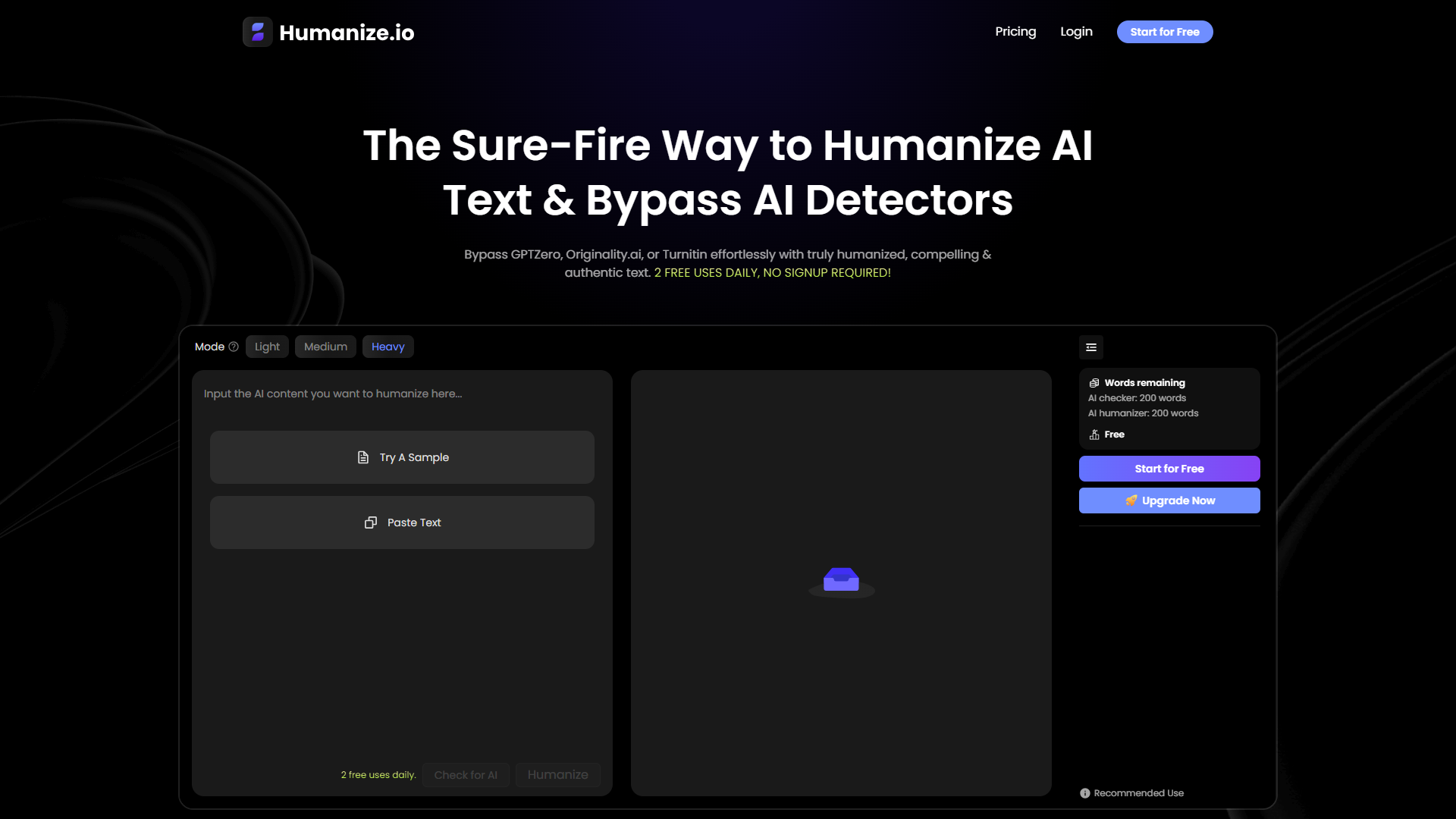 Humanize.io product screenshot