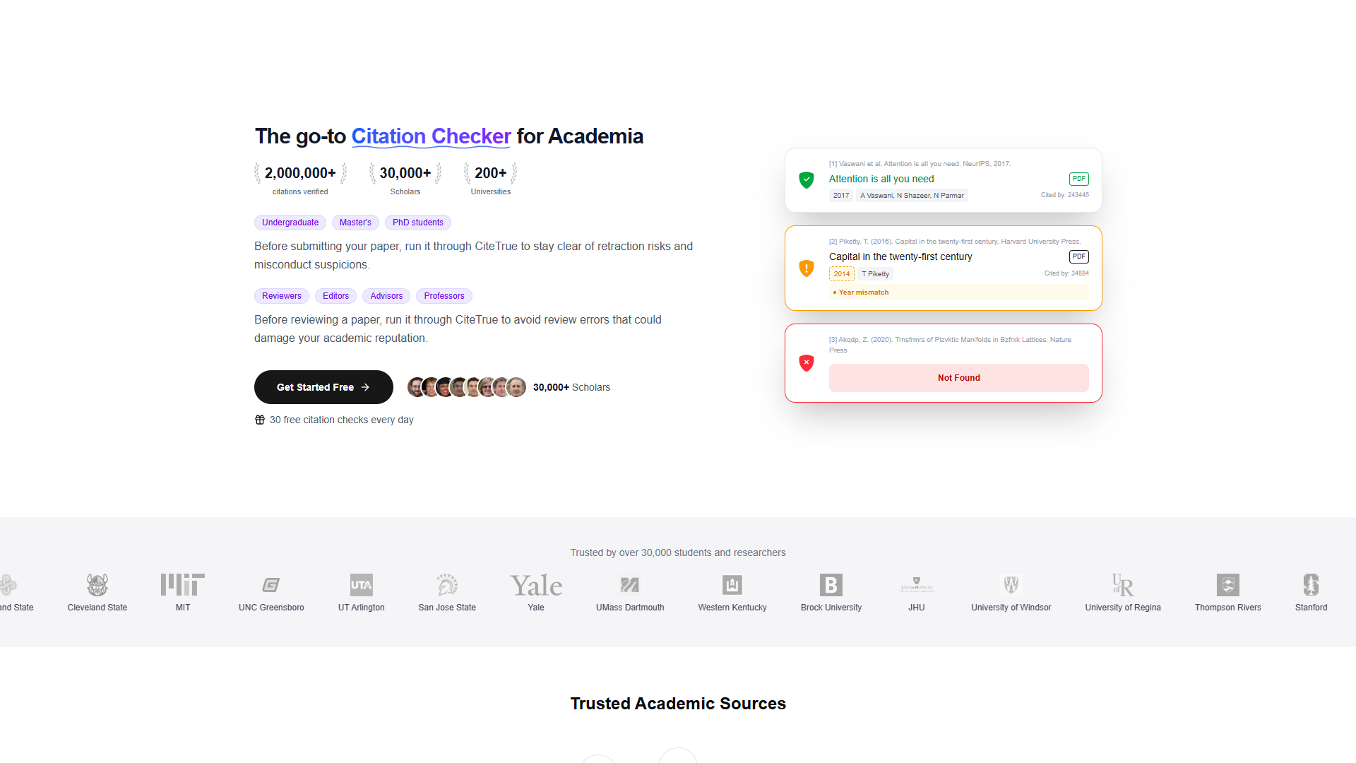 CiteTrue product screenshot