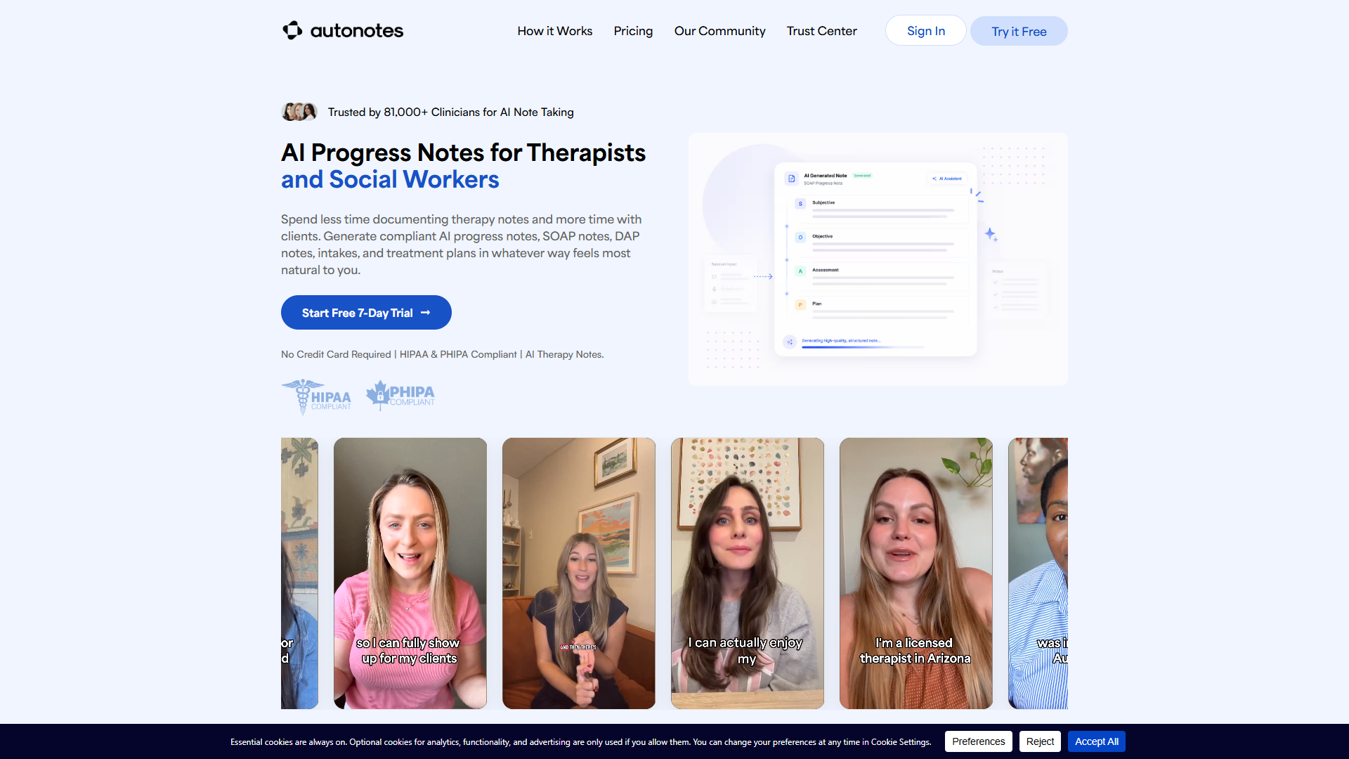 AutoNotes product screenshot