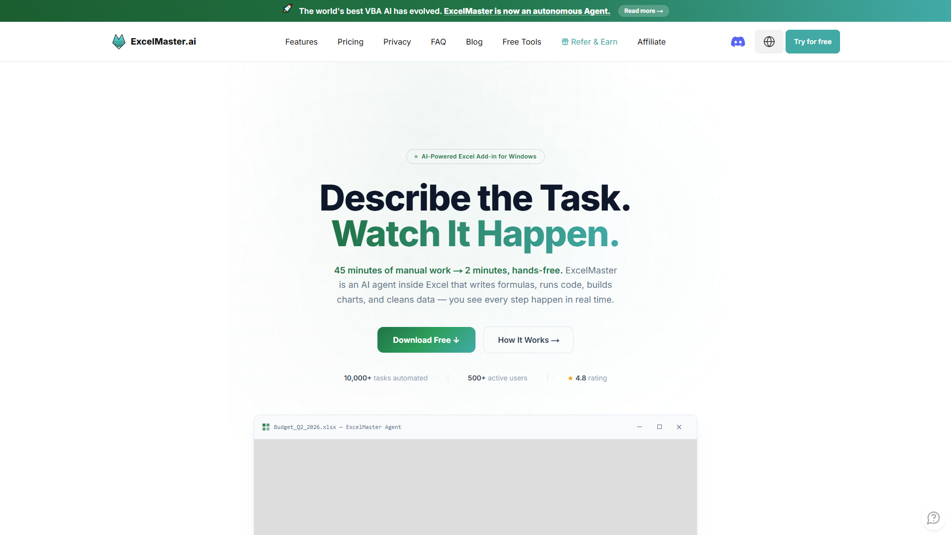 ExcelMaster.ai product screenshot