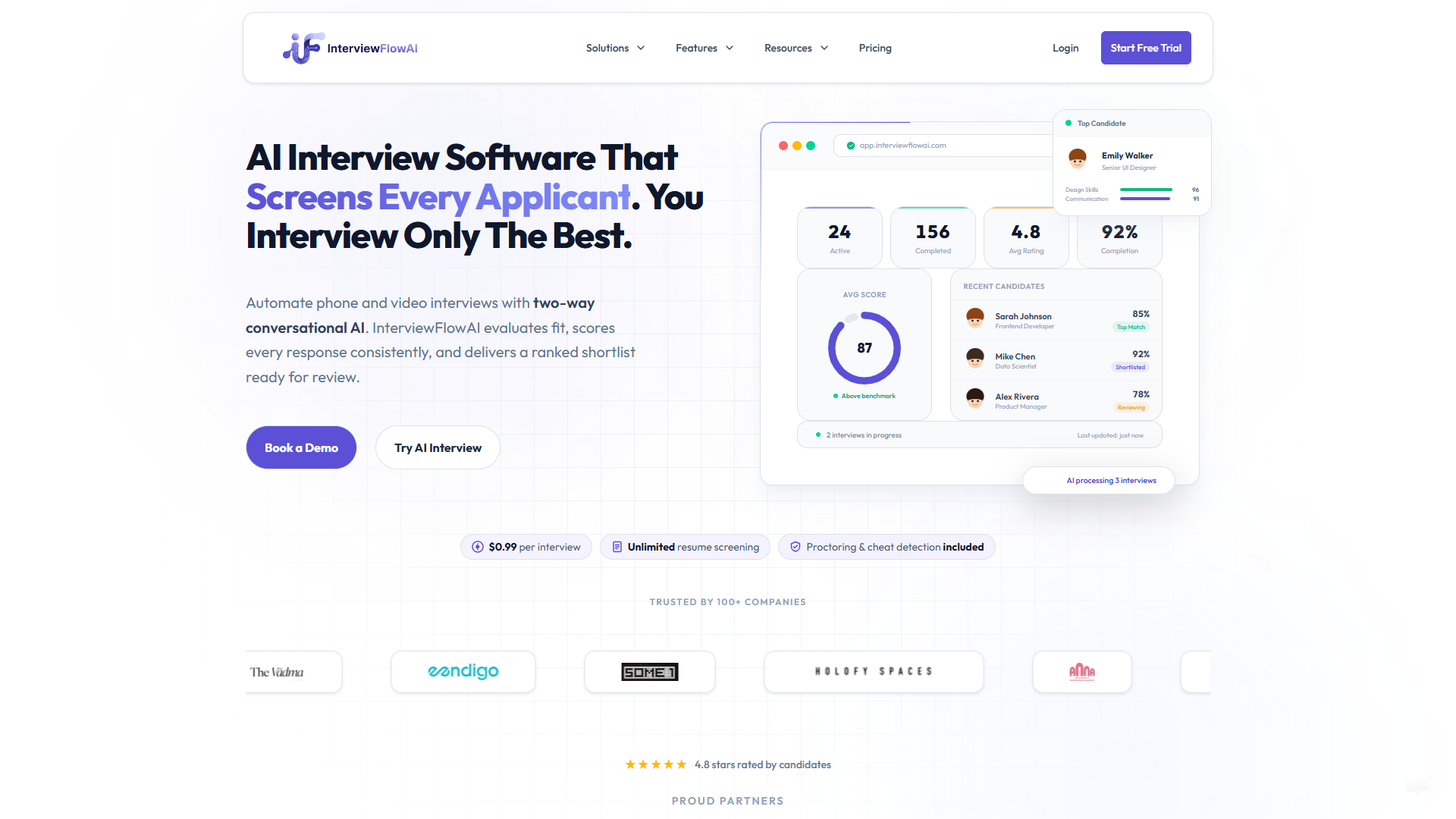 InterviewFlow AI product screenshot