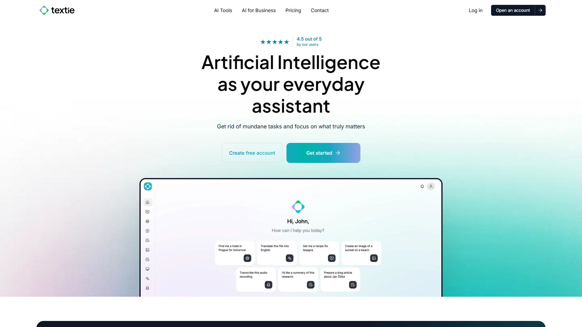 Textie AI product screenshot