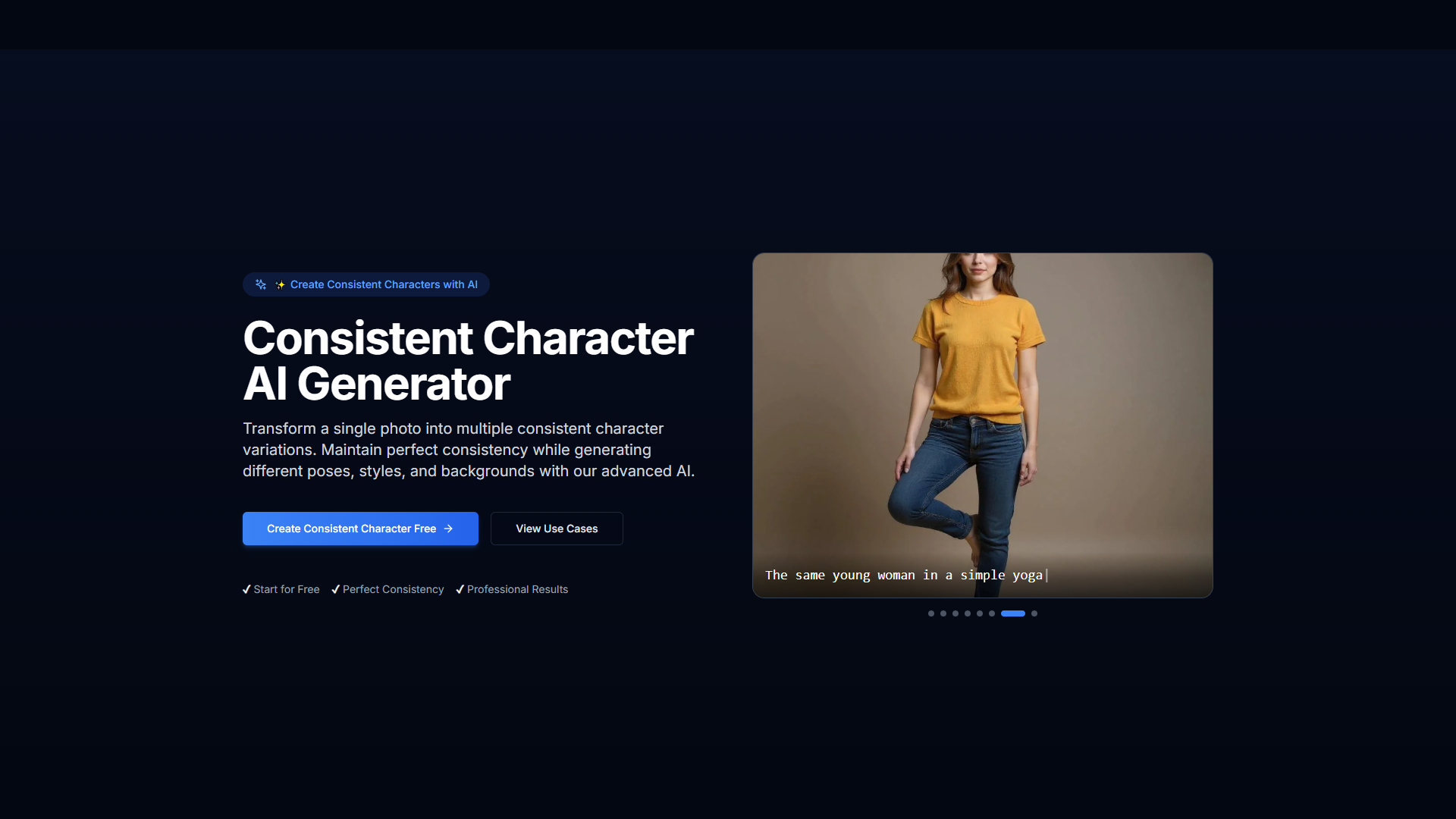 Consistent Character AI product screenshot