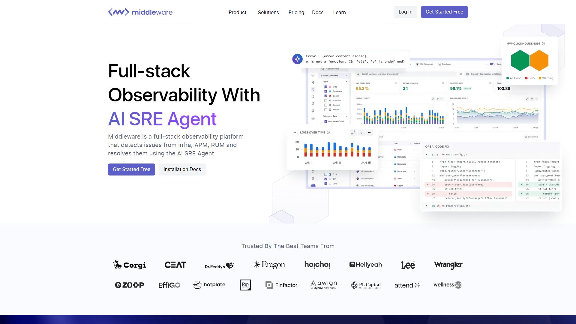 Middleware product screenshot