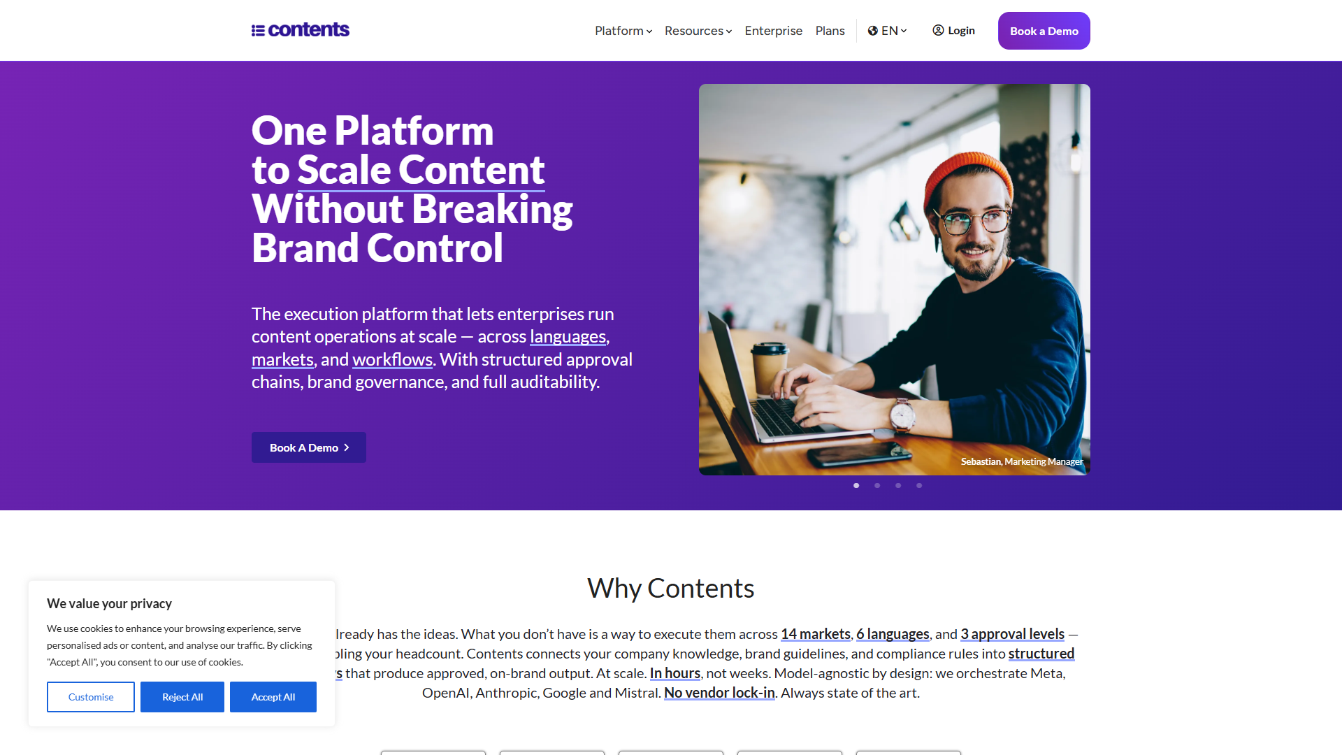 Contents.com product screenshot