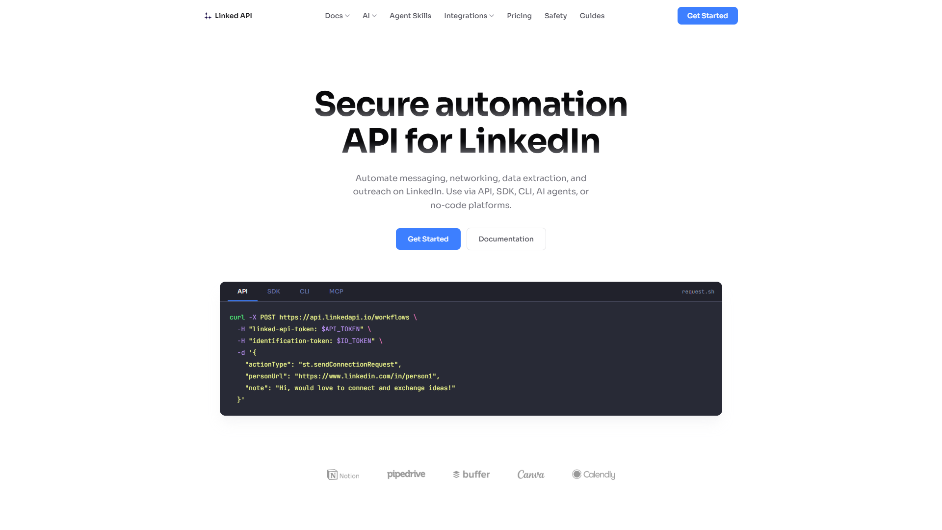 LinkedAPI product screenshot