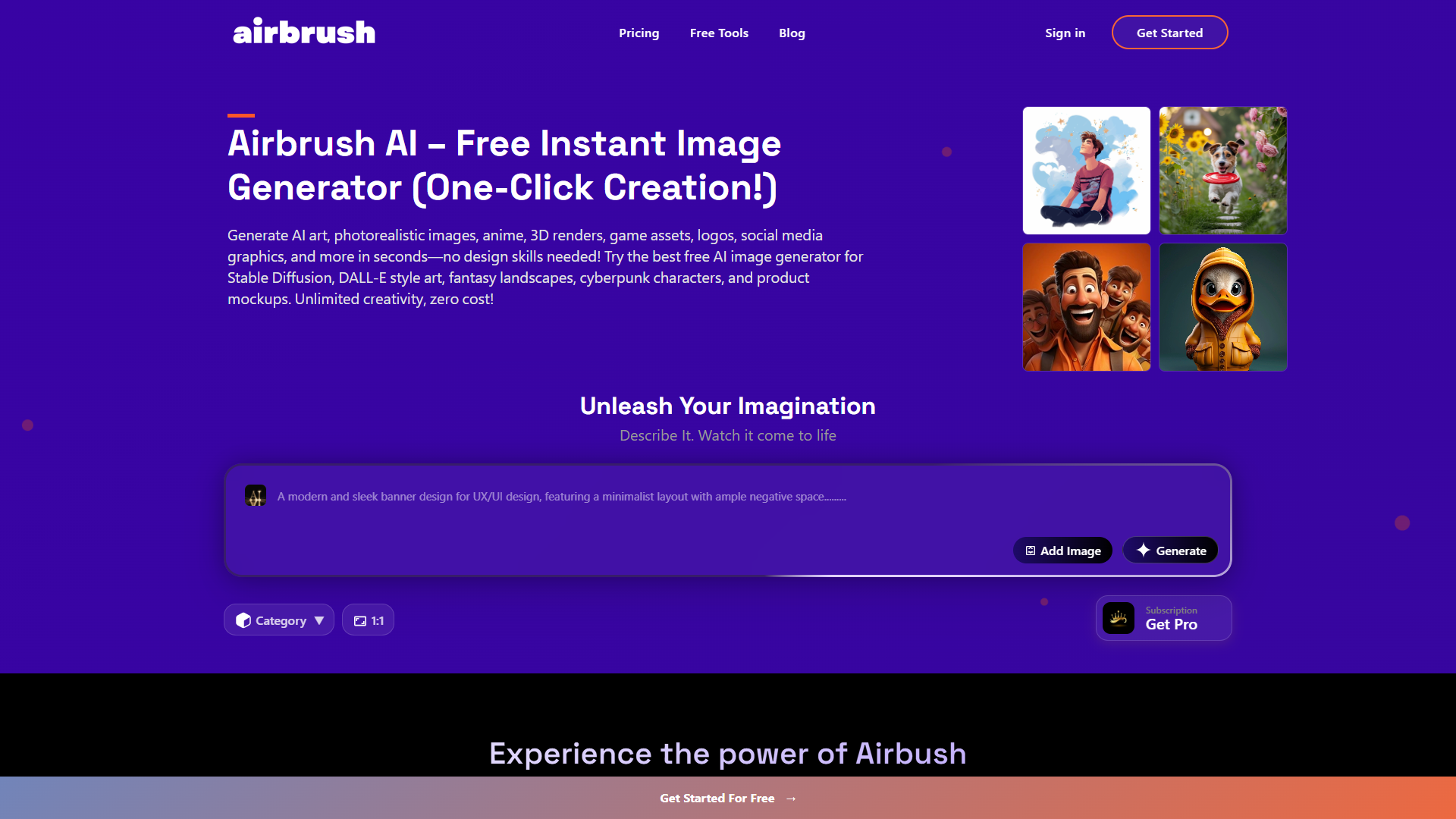 Airbrush AI product screenshot