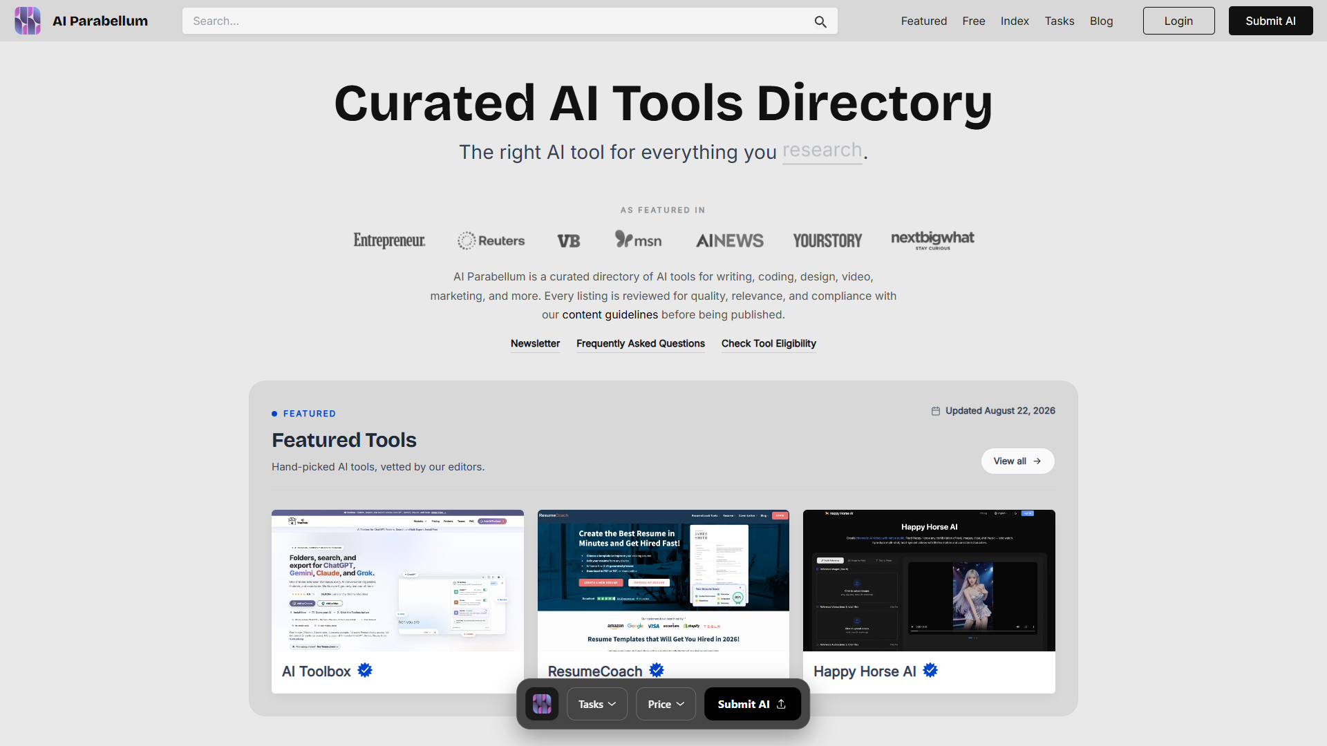 AI Parabellum product screenshot
