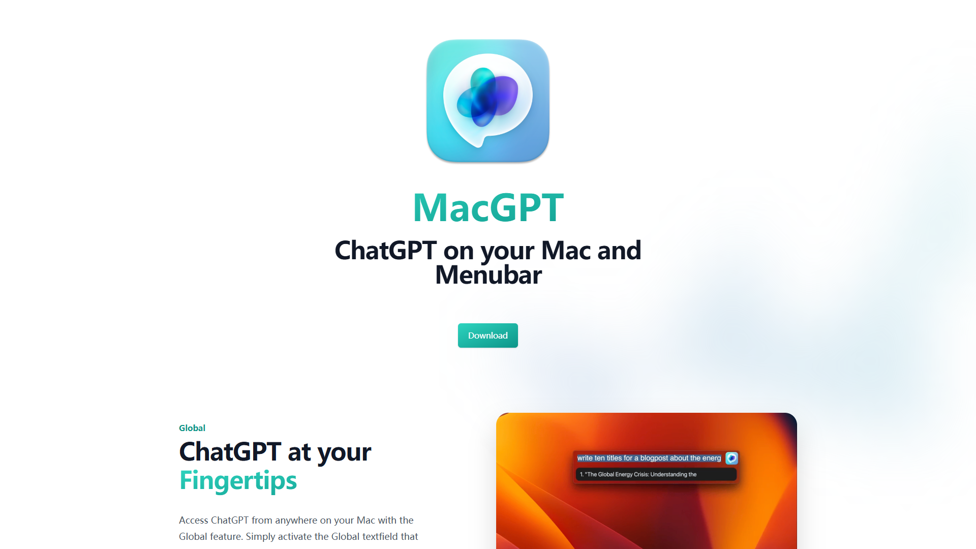 MacGPT product screenshot