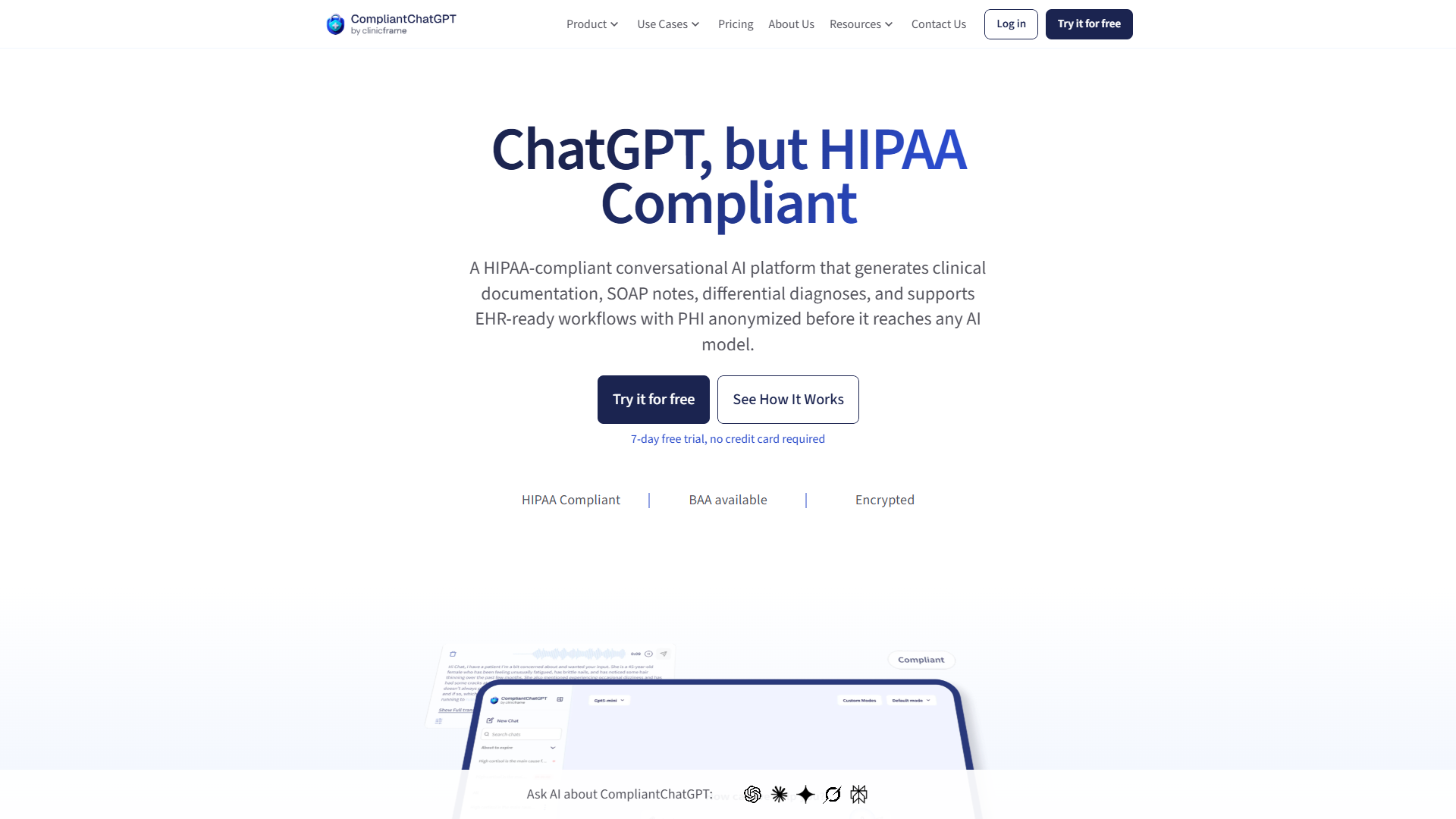 CompliantChatGPT product screenshot