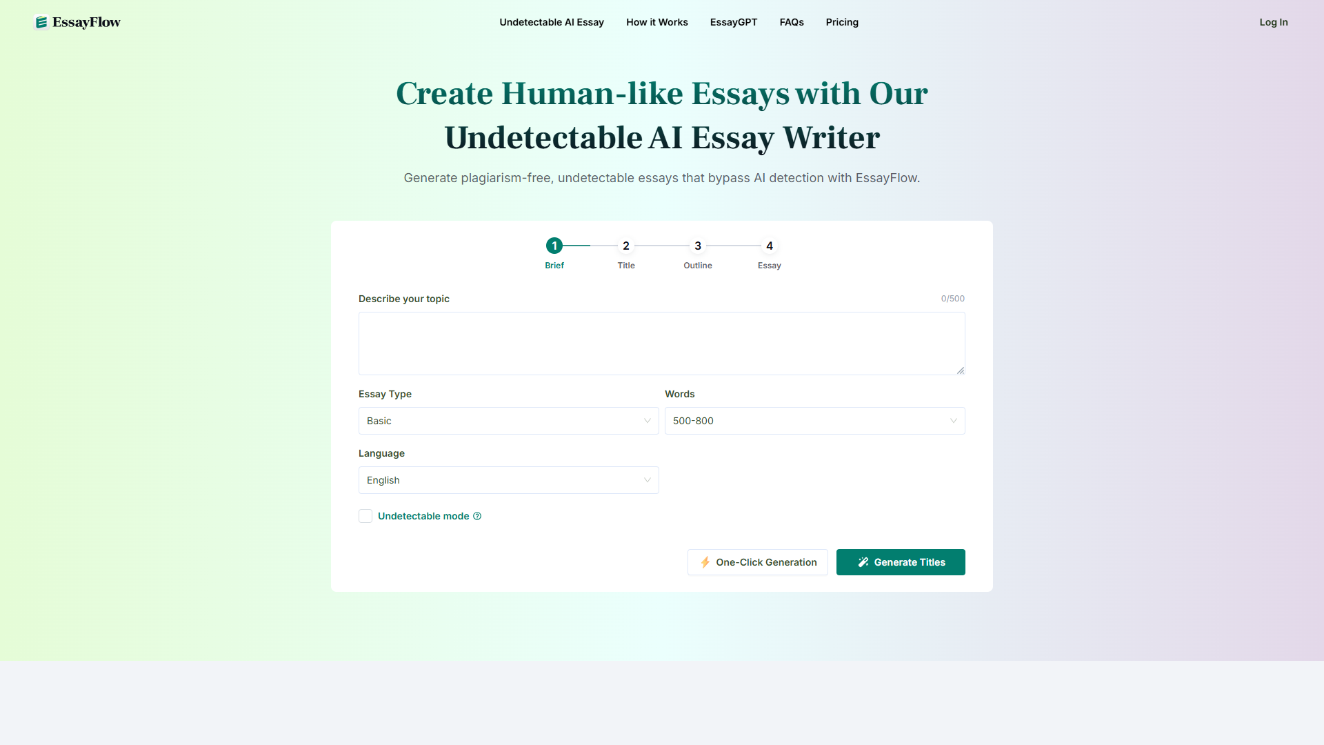 EssayFlow product screenshot