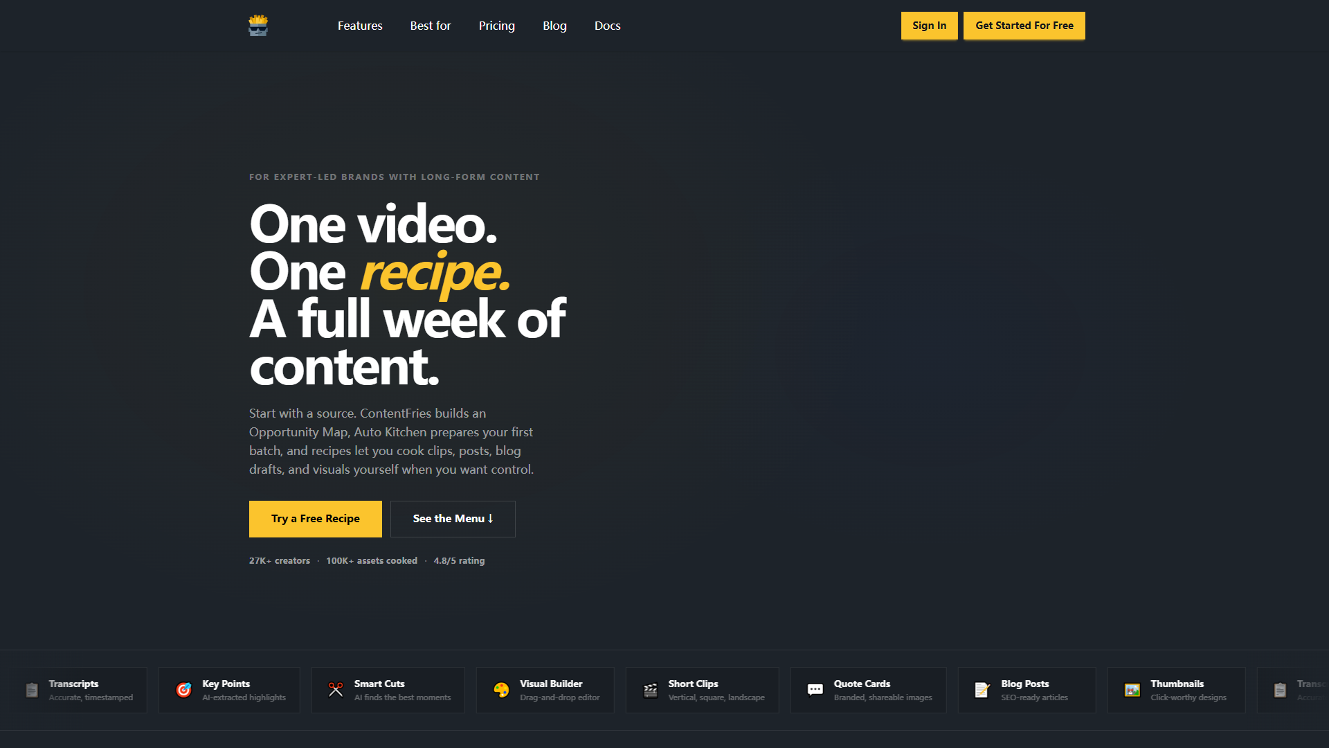 ContentFries product screenshot