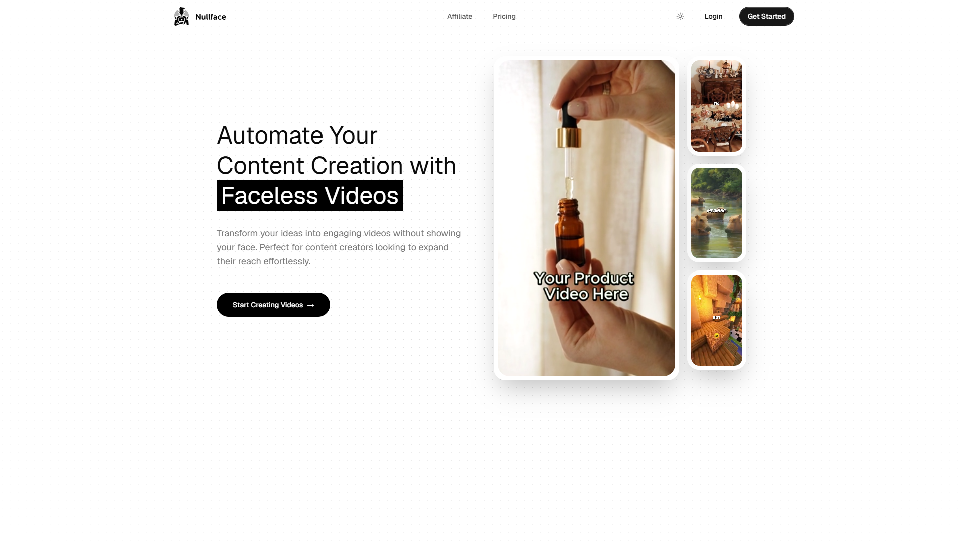 Nullface product screenshot