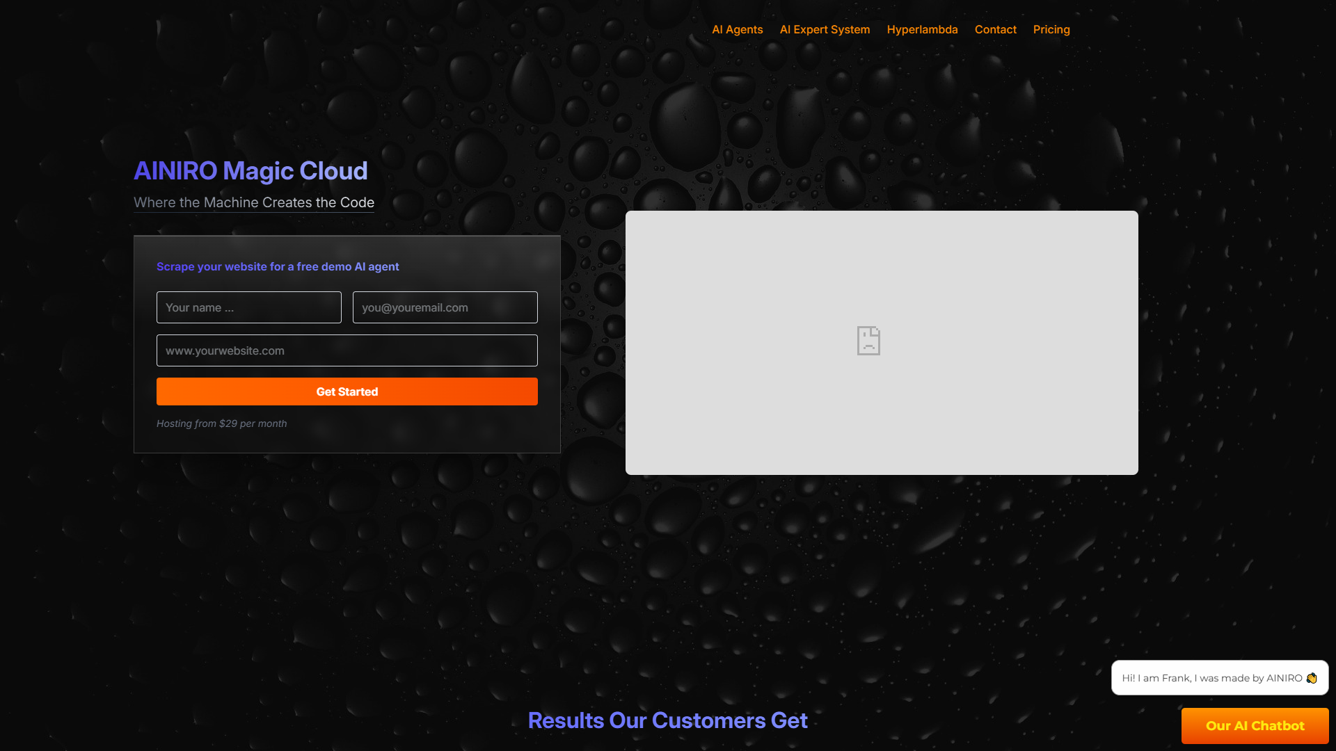 Ainiro product screenshot