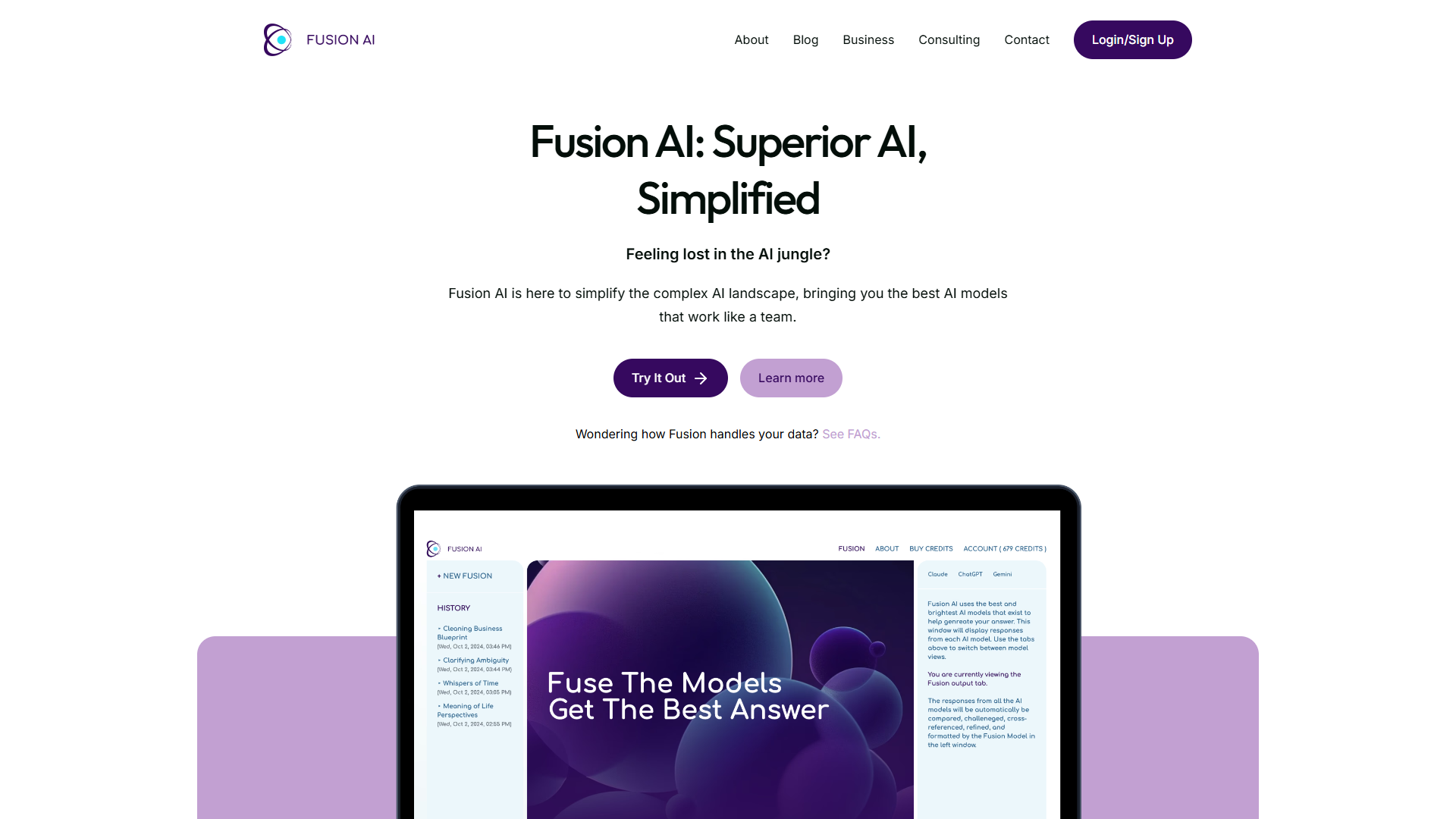 Fusion AI product screenshot