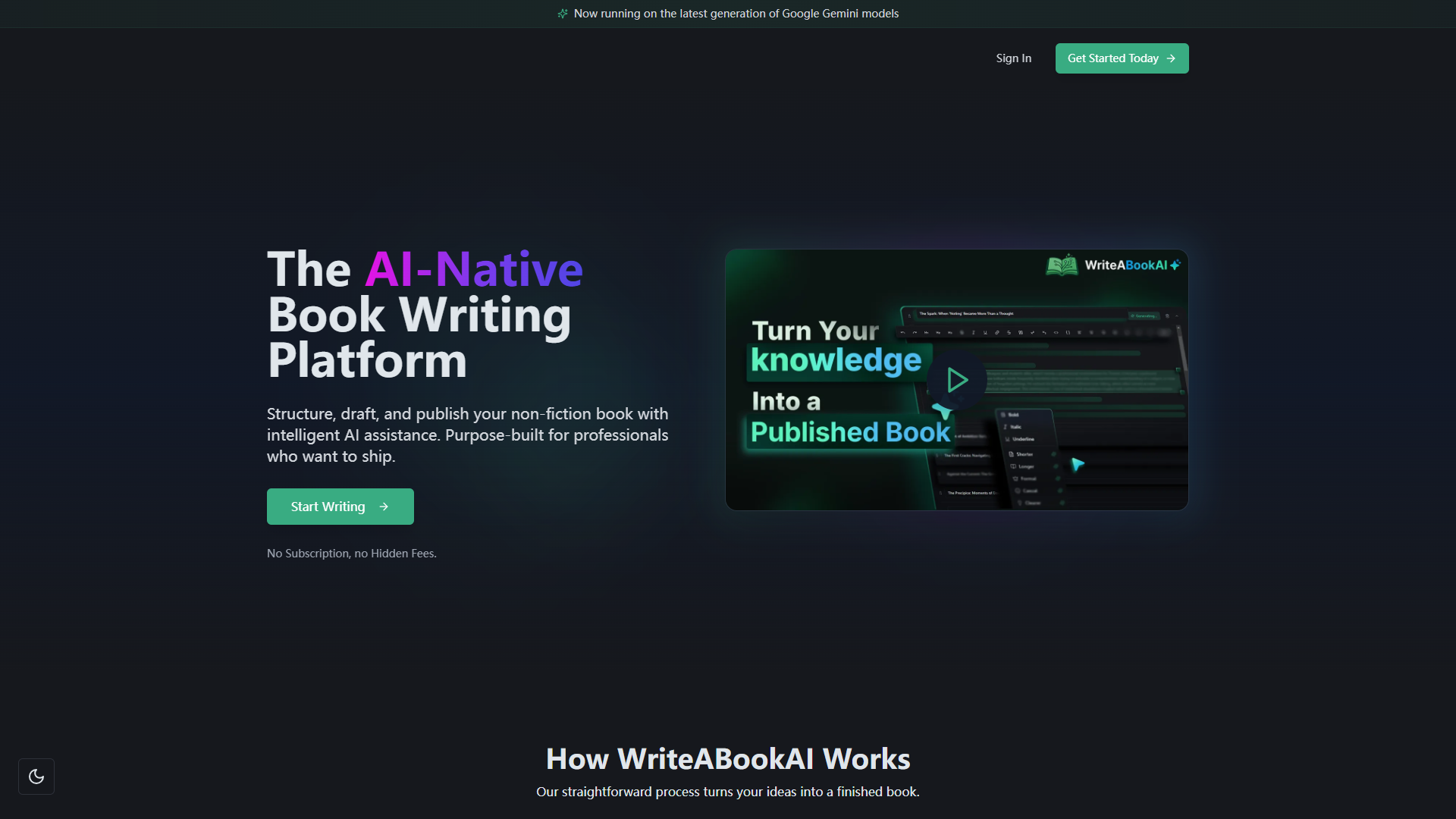 WriteABookAI product screenshot