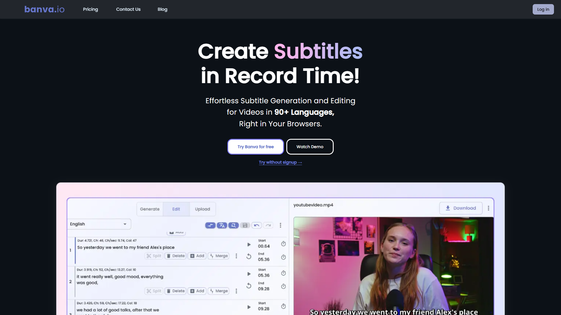 Banva product screenshot