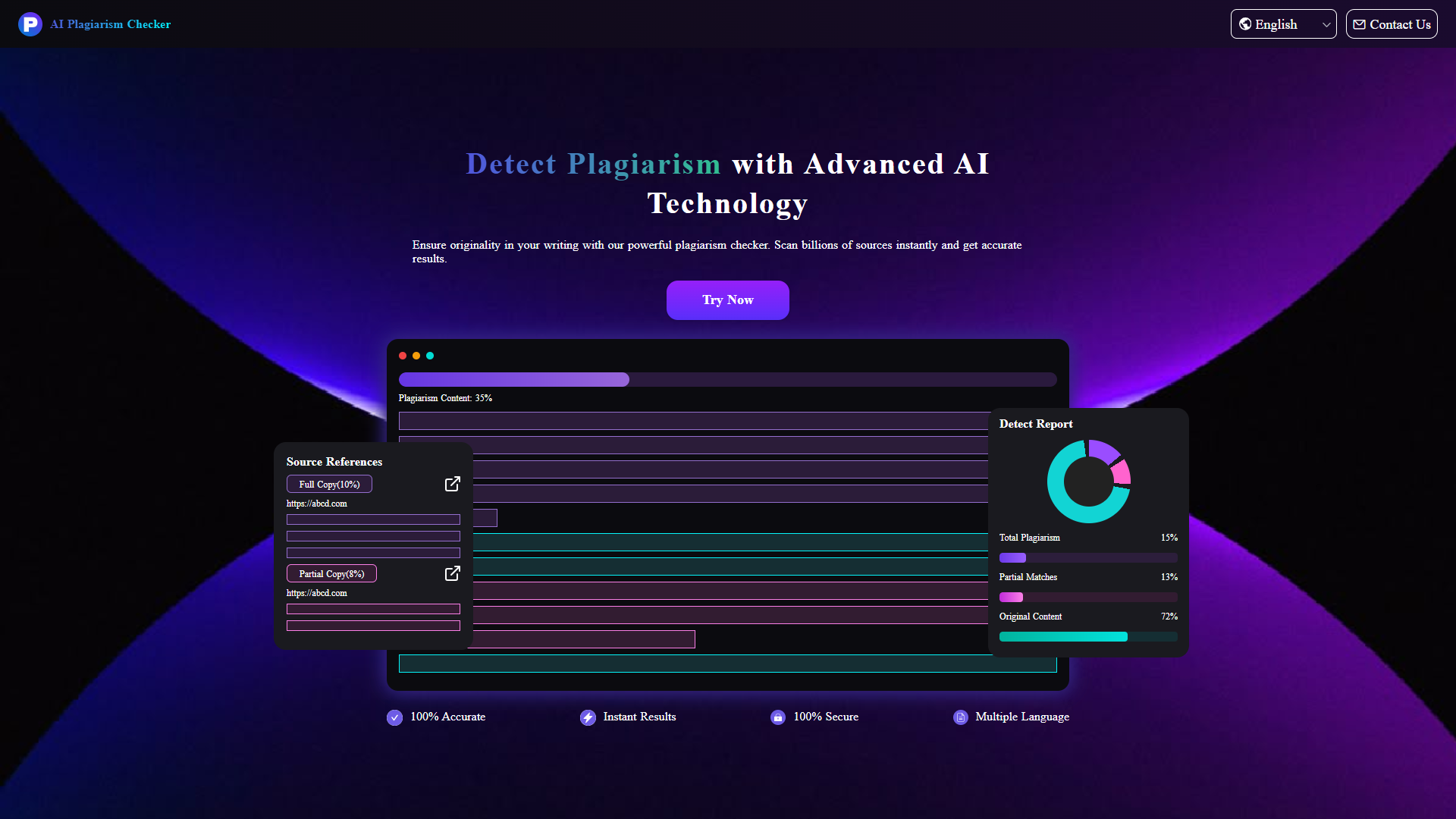 AI Plagiarism Checker product screenshot