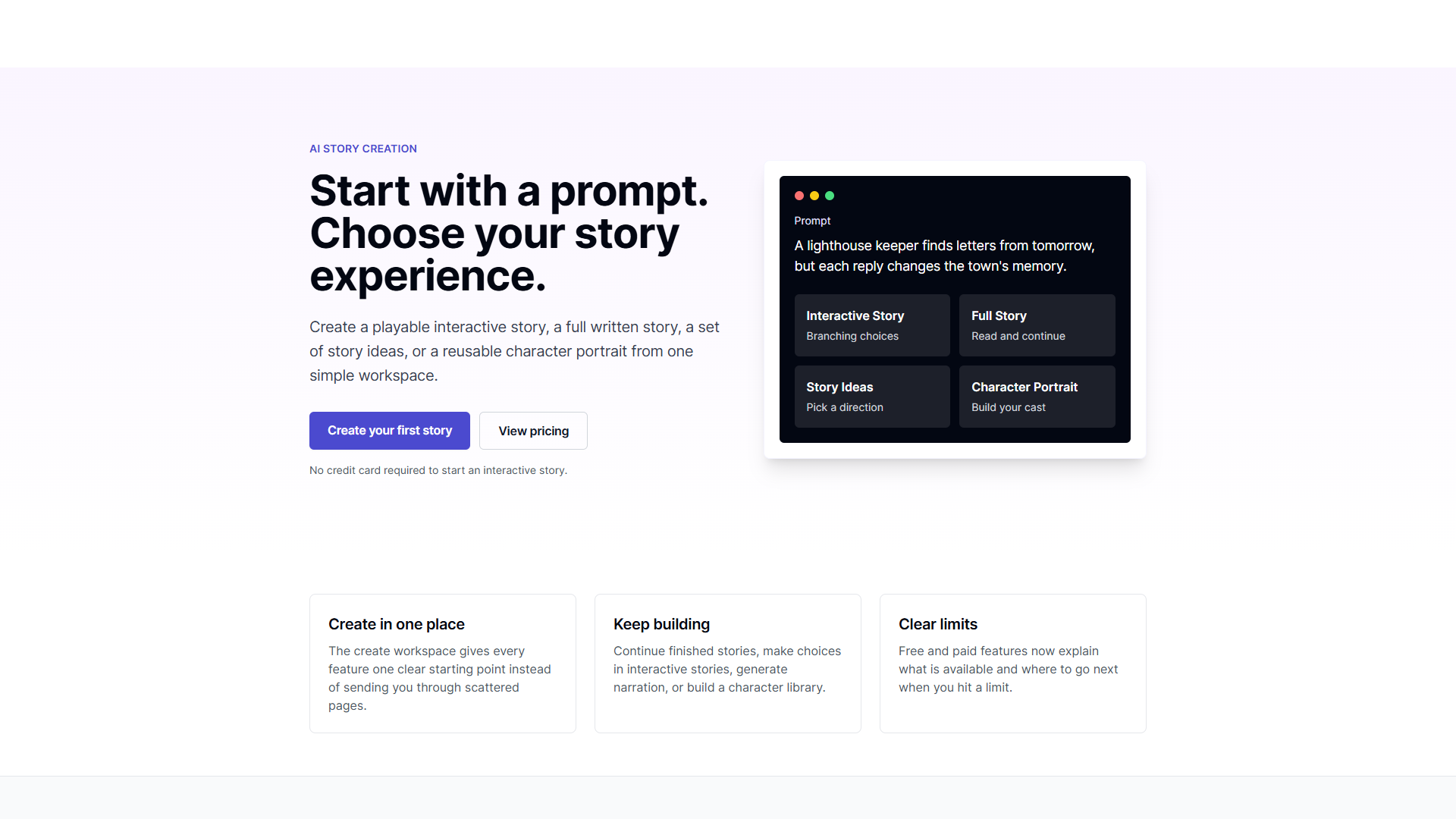 Story AI product screenshot