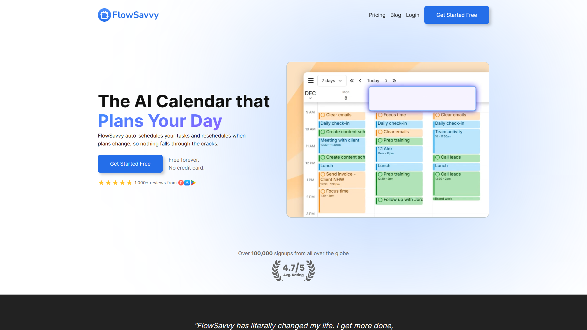 FlowSavvy product screenshot