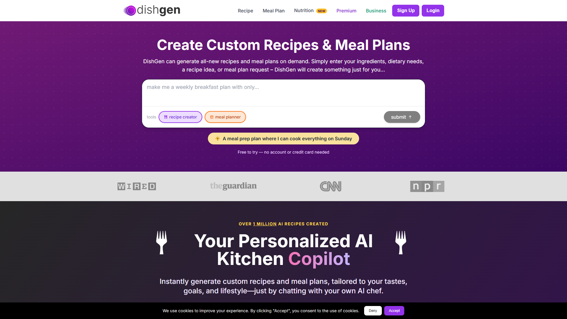 DishGen product screenshot