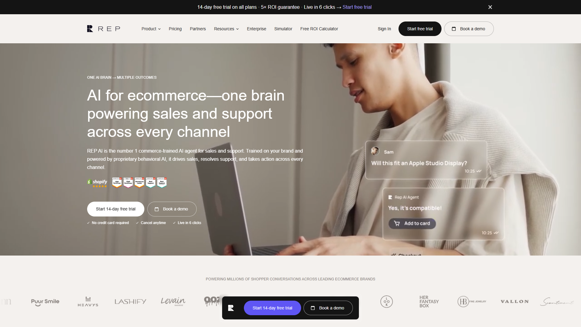 Rep AI product screenshot