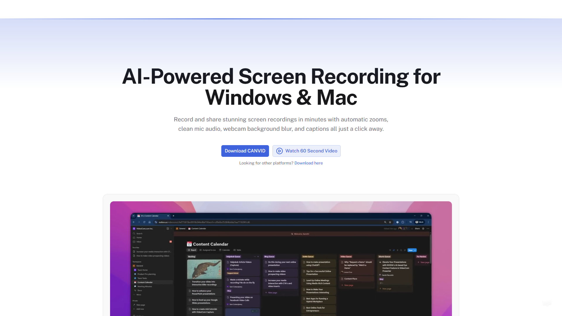 CANVID product screenshot