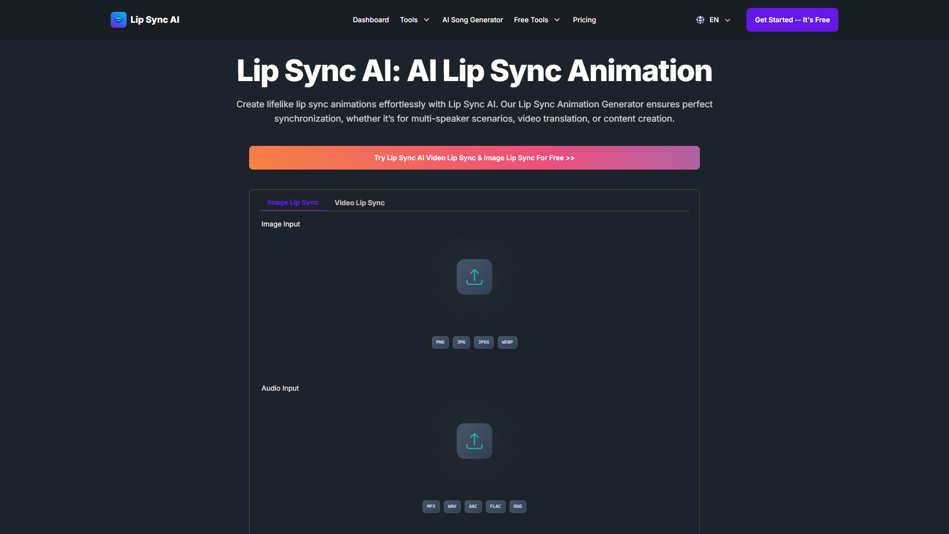 Lip Sync AI product screenshot