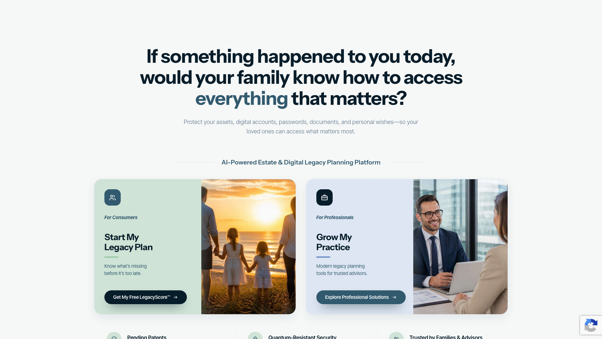 My Legacy product screenshot