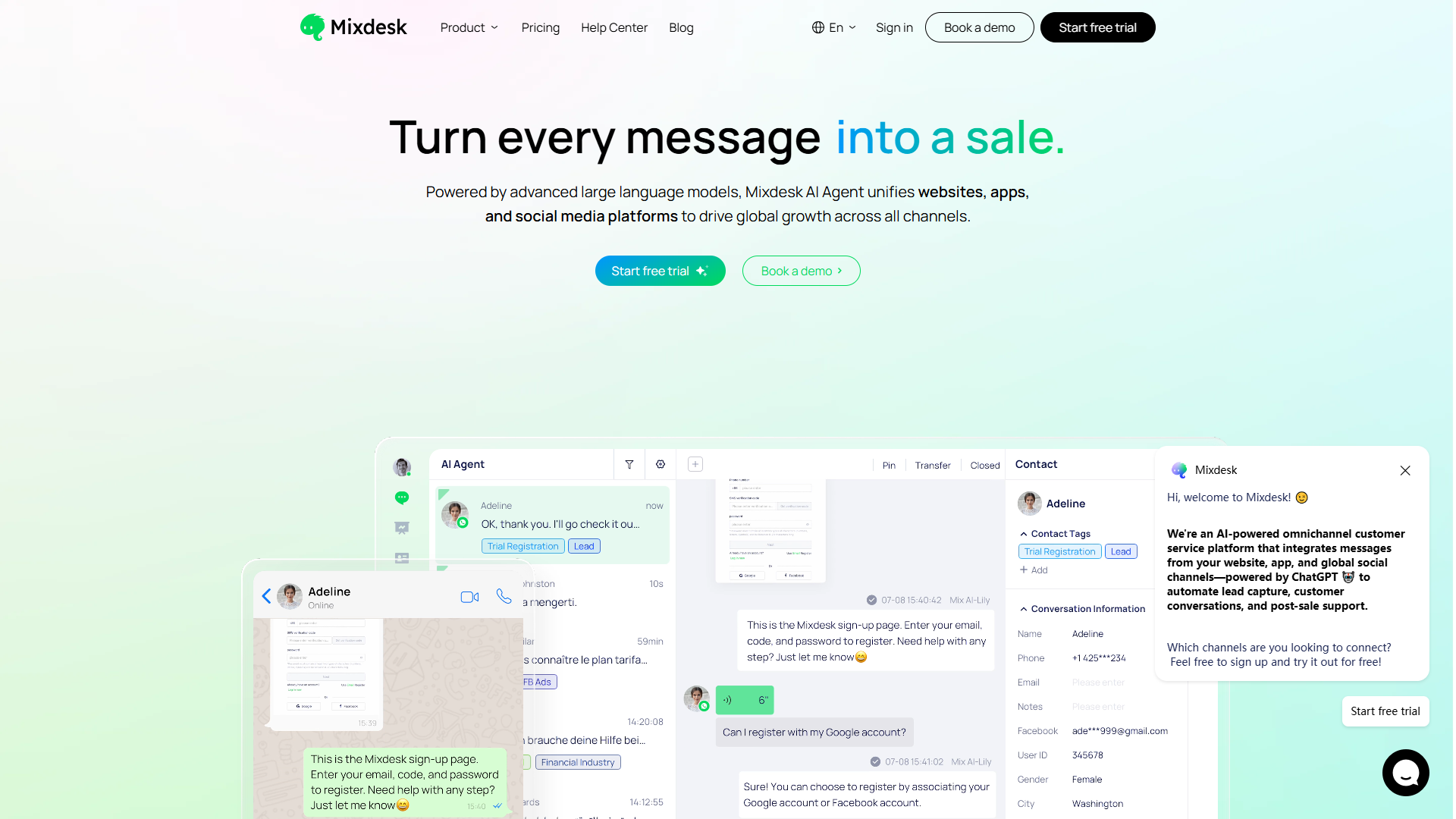 Mixdesk product screenshot
