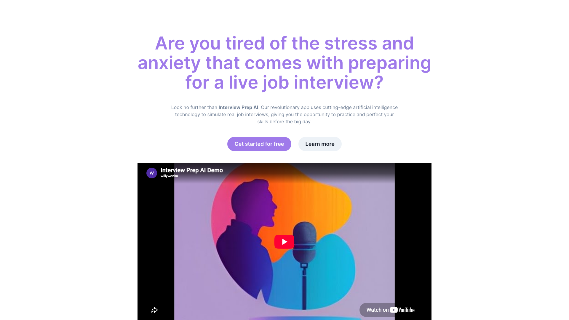 Interview Prep AI product screenshot