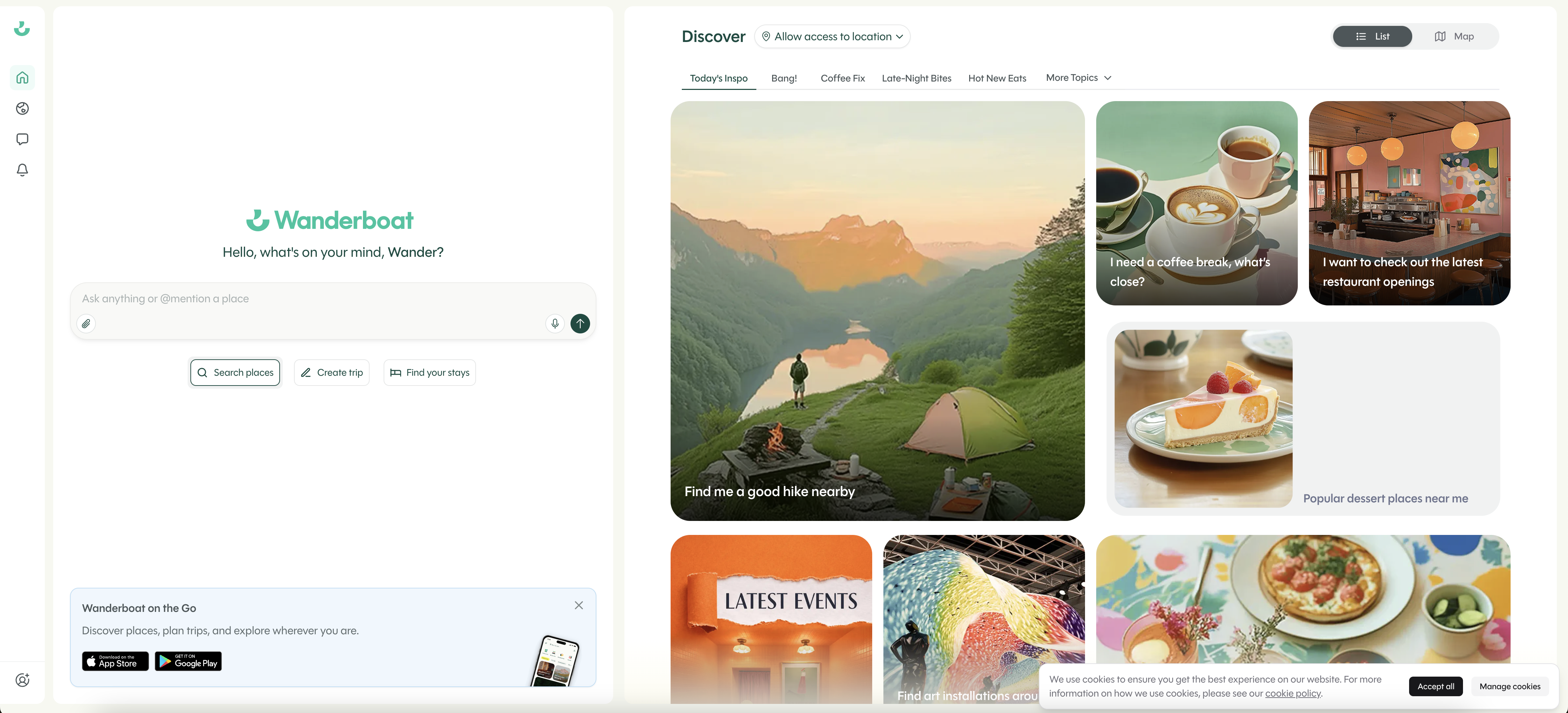 Wanderboat product screenshot