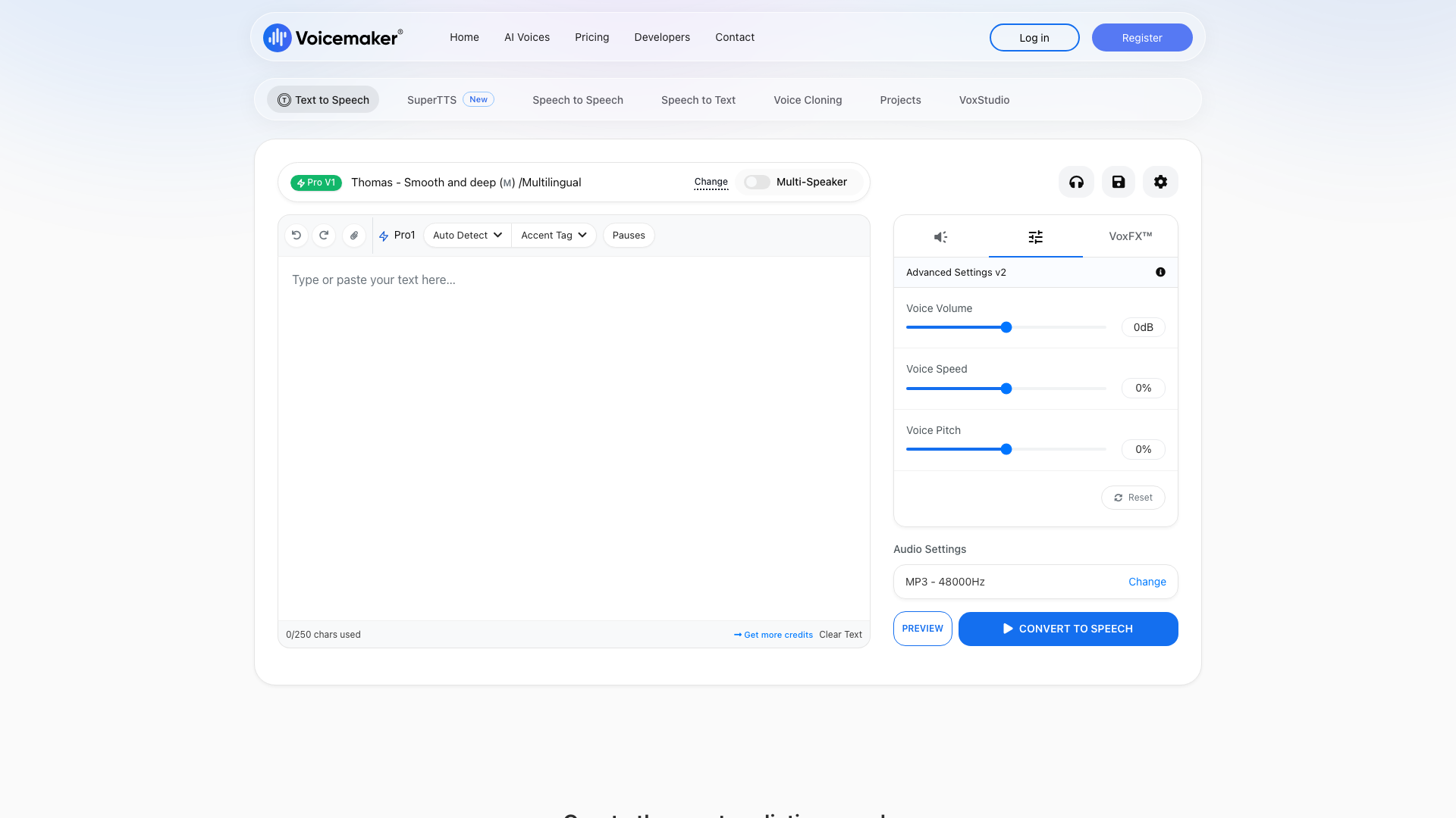 Voicemaker product screenshot